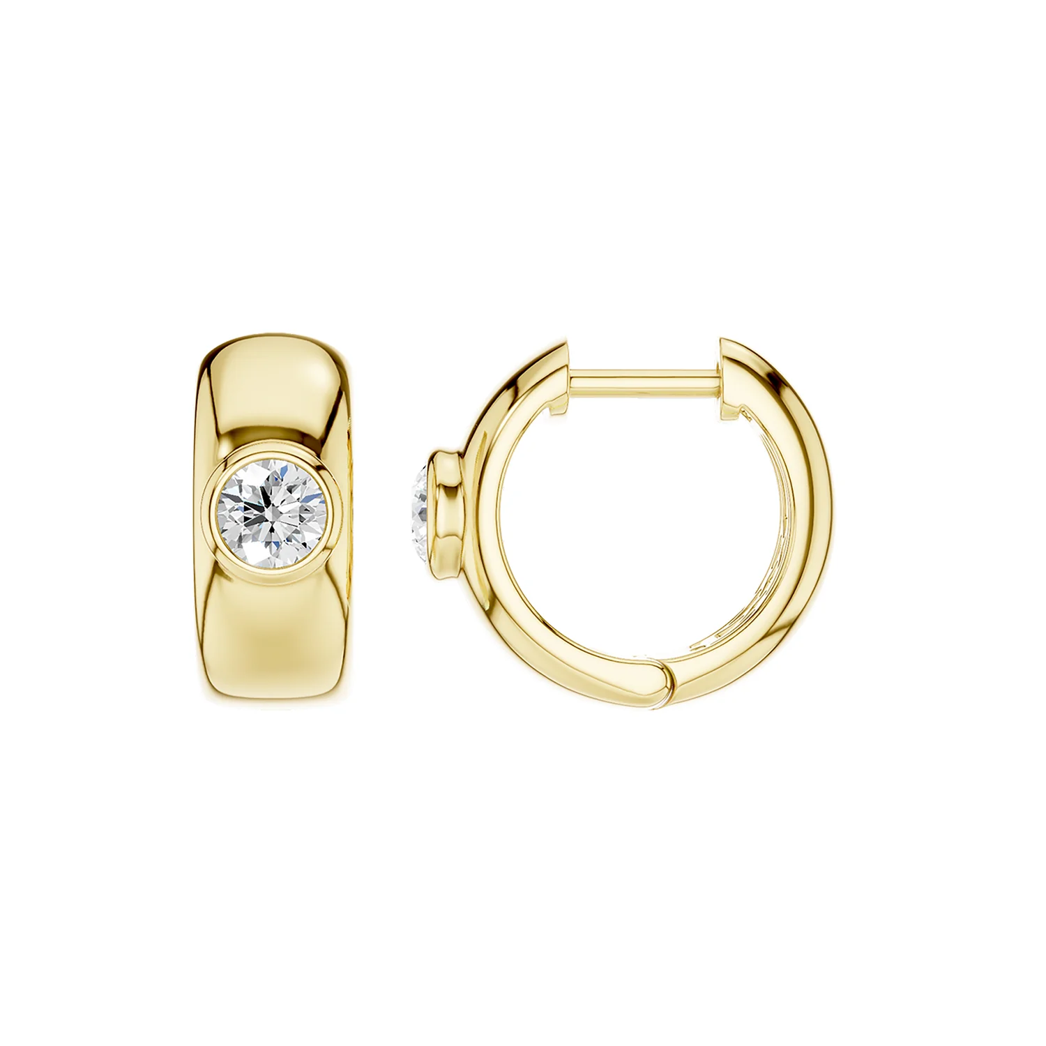 Revelation 14K Lab Grown Diamond Huggie Earrings - 0.50ctw - Image 3