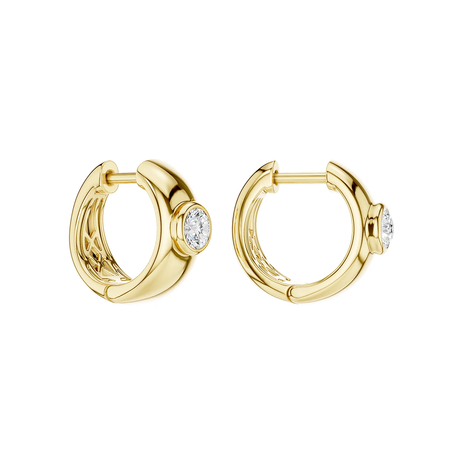 Revelation 14K Lab Grown Diamond Huggie Earrings - 0.50ctw - Image 4