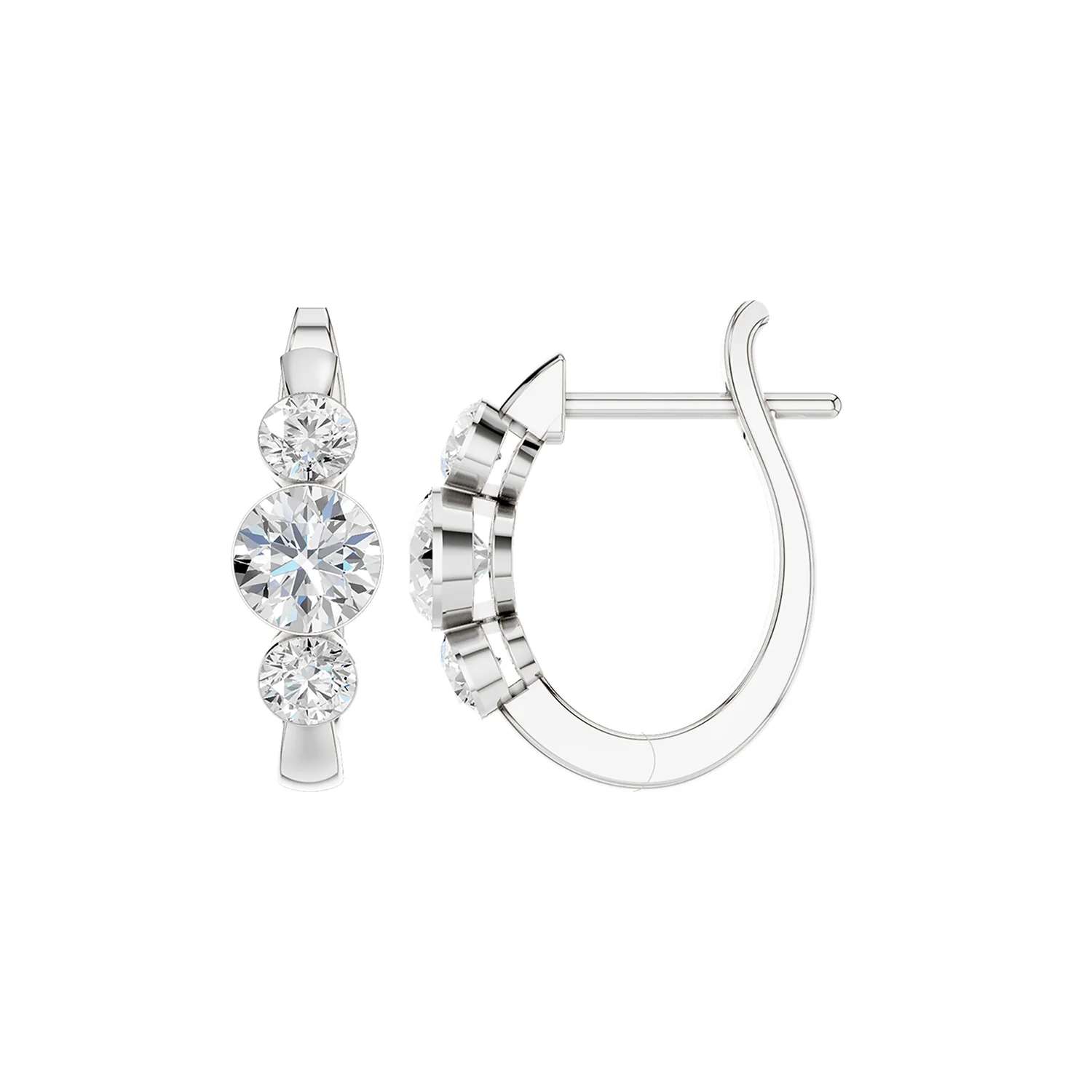 Revelation 14K Lab Grown Diamond Huggie Earrings - Image 2