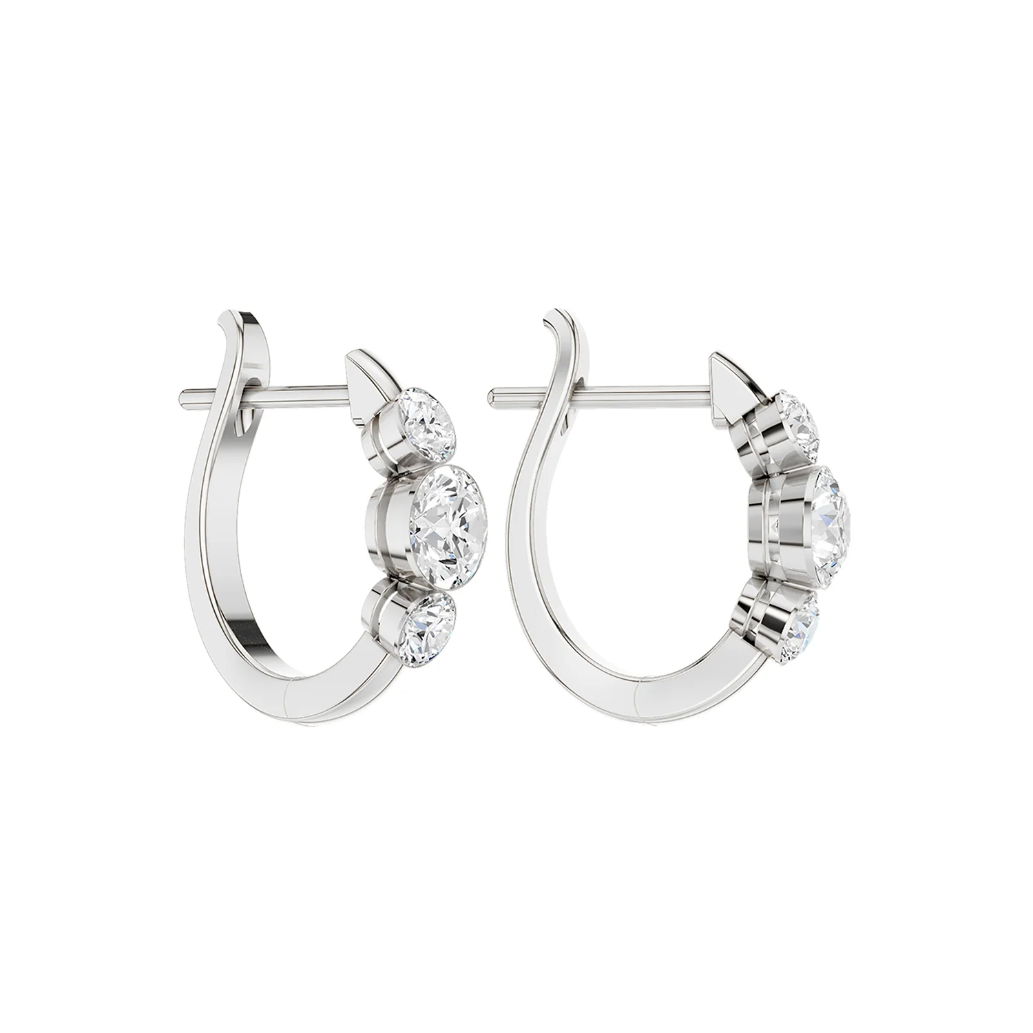 Revelation 14K Lab Grown Diamond Huggie Earrings - Image 3