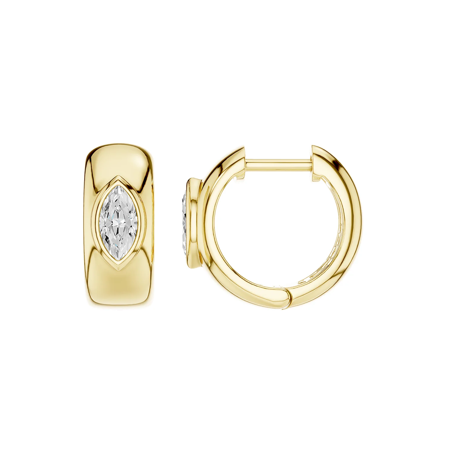 Revelation 14K Lab Grown Diamond Huggie Earrings - Image 3