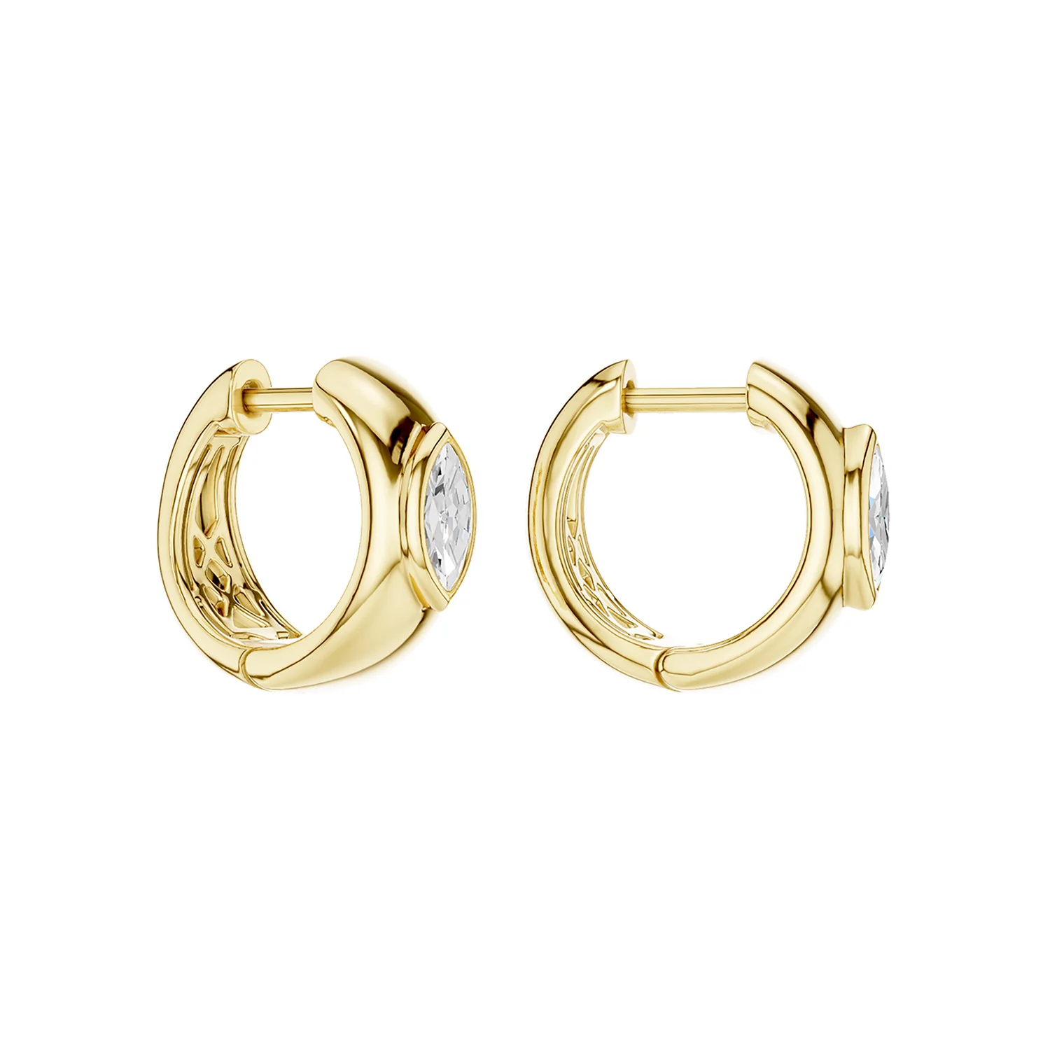 Revelation 14K Lab Grown Diamond Huggie Earrings - Image 4