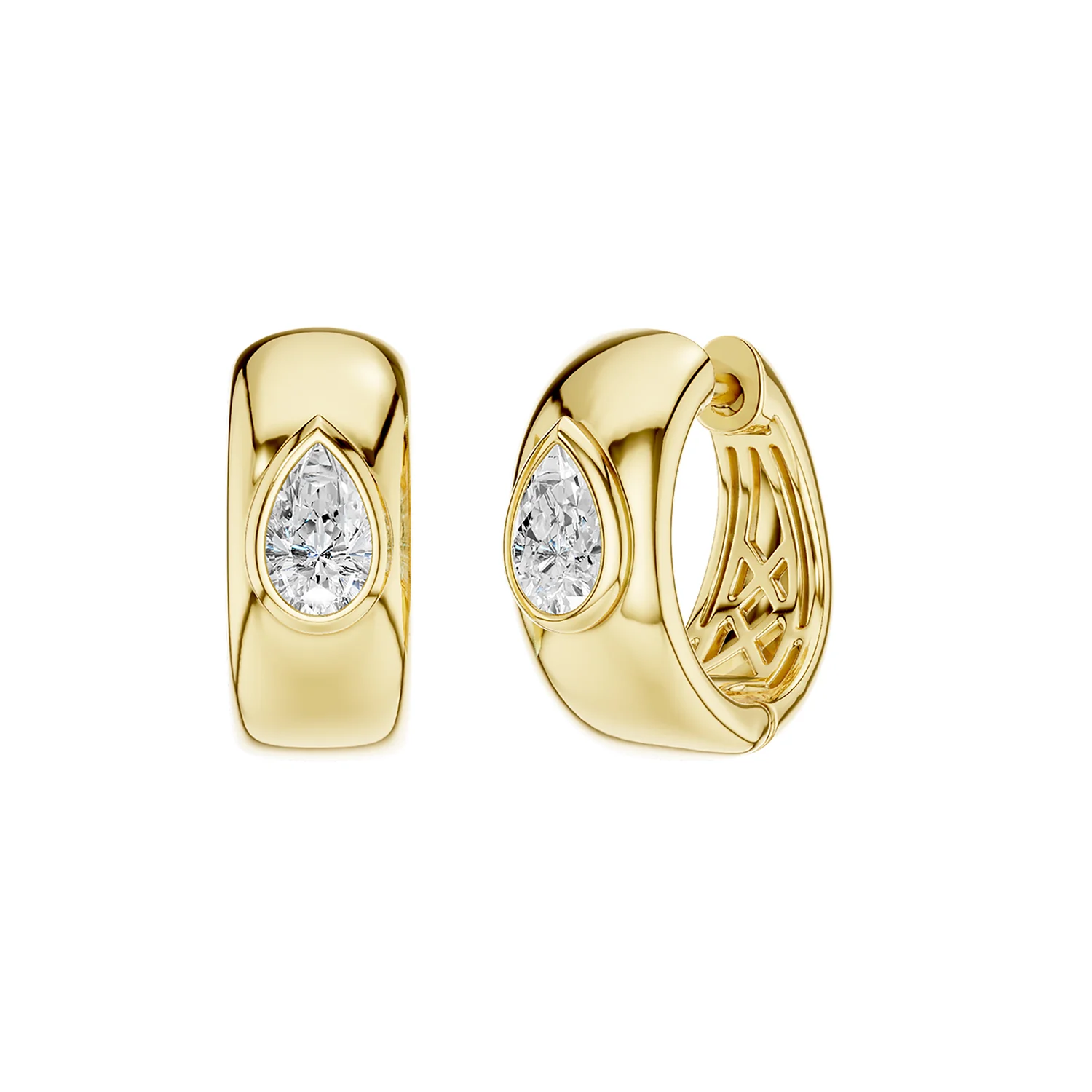 Revelation 14K Lab Grown Diamond Huggie Earrings - Image 2
