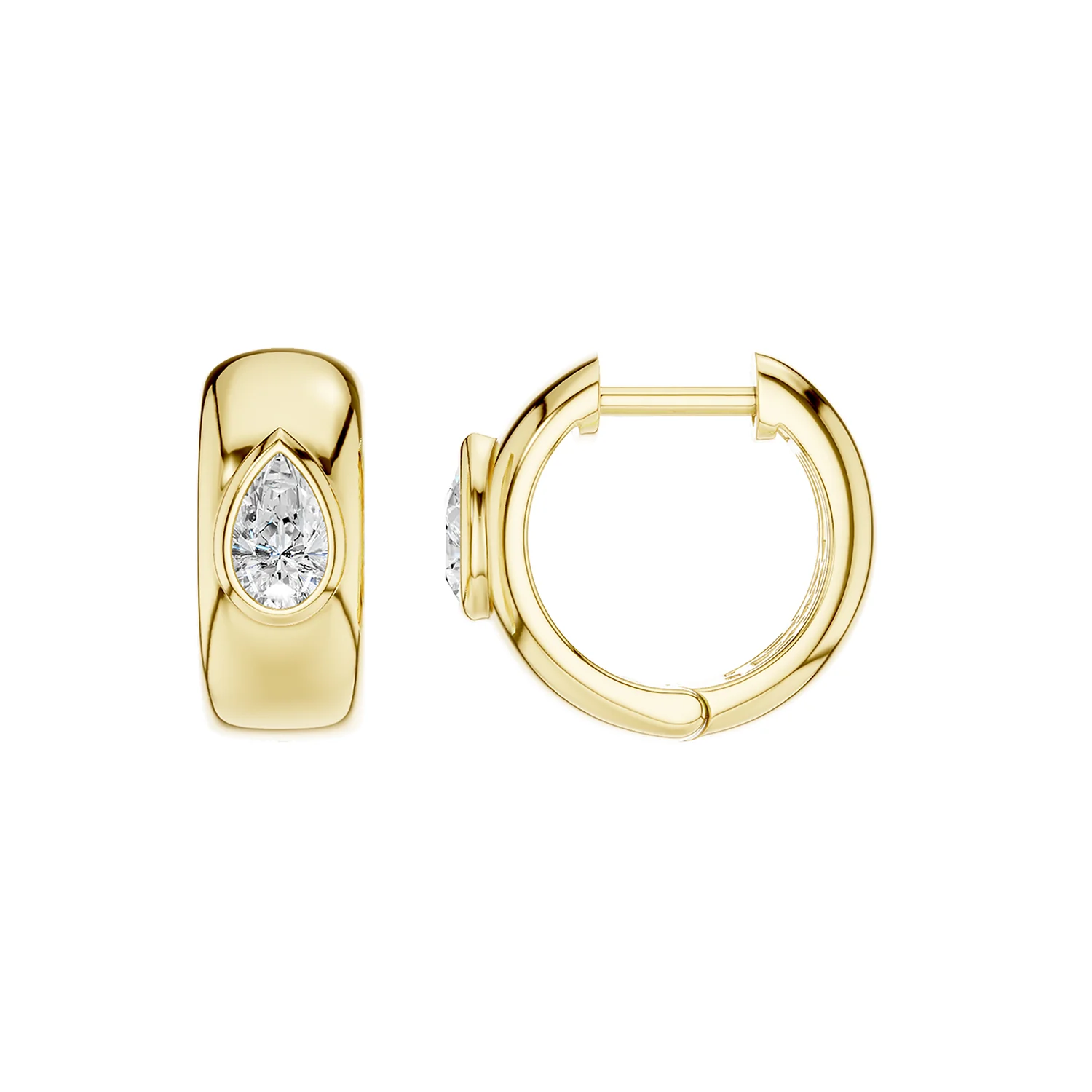 Revelation 14K Lab Grown Diamond Huggie Earrings - Image 3