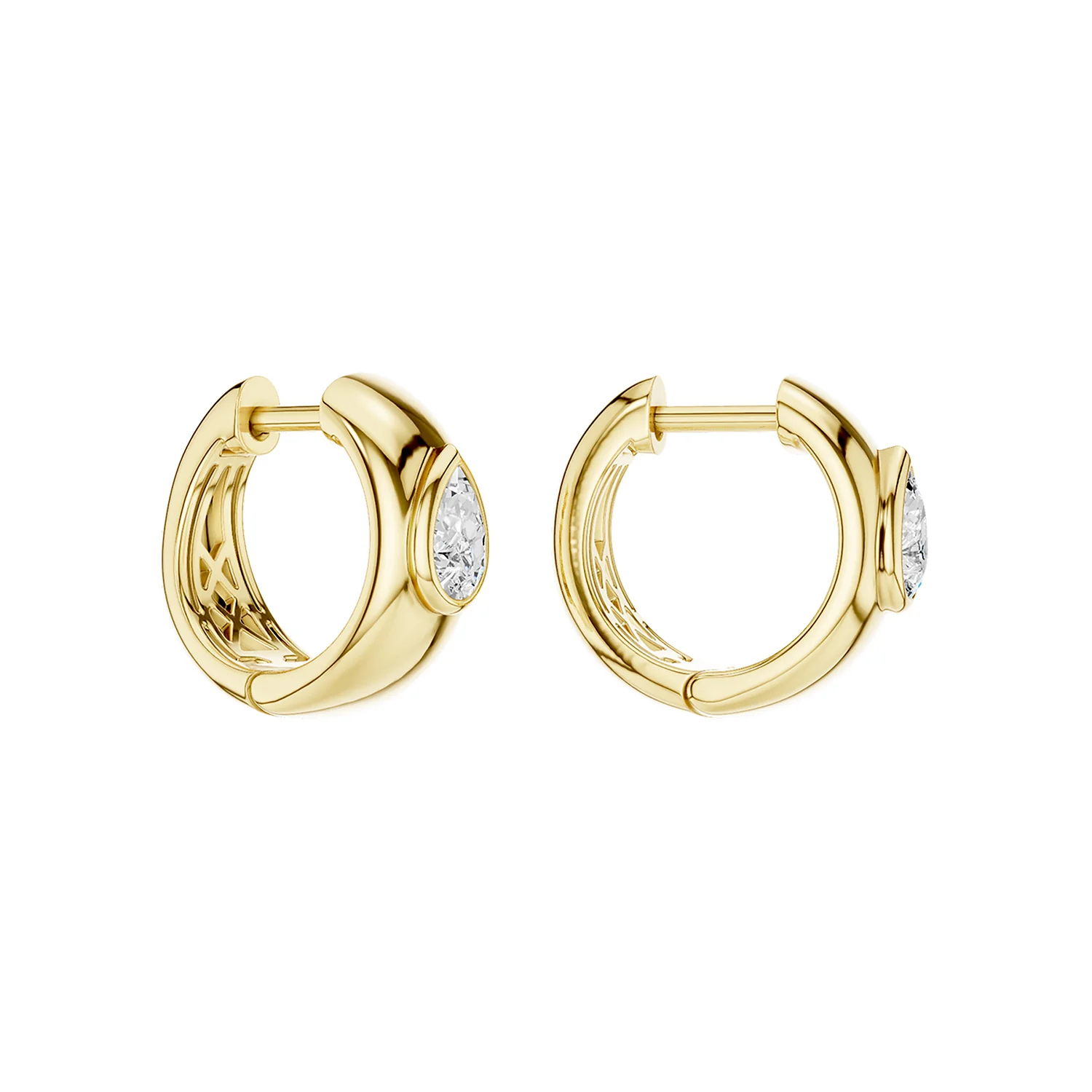 Revelation 14K Lab Grown Diamond Huggie Earrings - Image 4