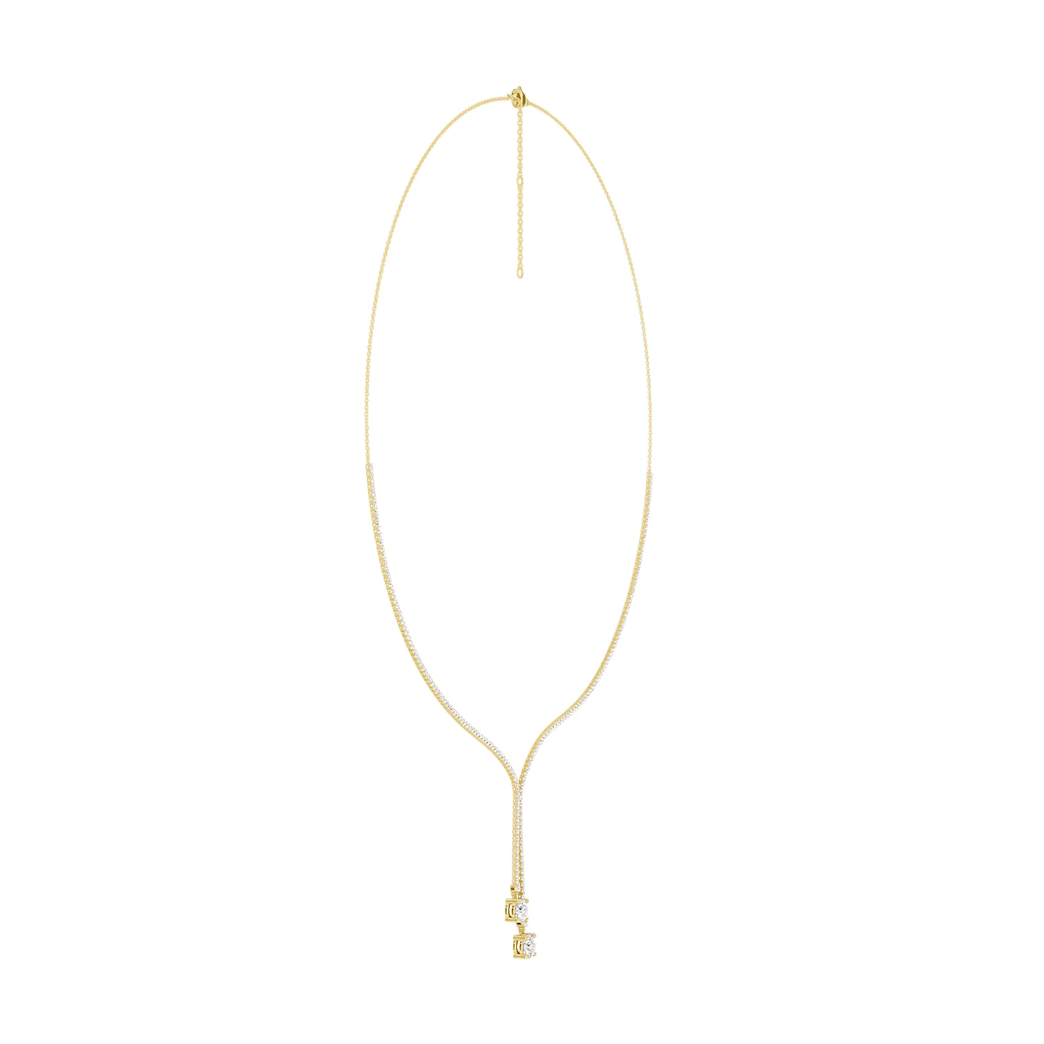 Revelation 14K Lab Grown Diamond Lariat Y Necklace - Image 3