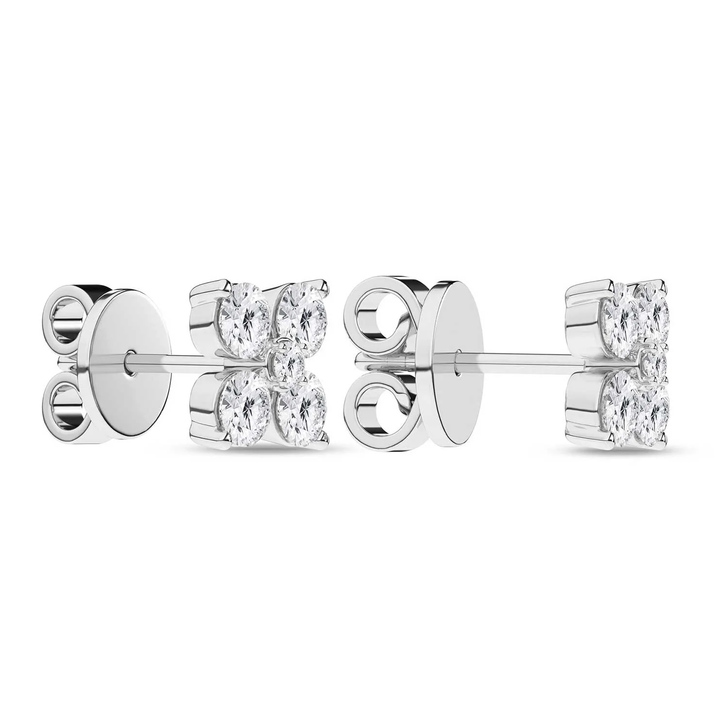 Rêvelation 14K Lab Grown Diamond Petal Stud Earrings - 1.00ctw - Image 4