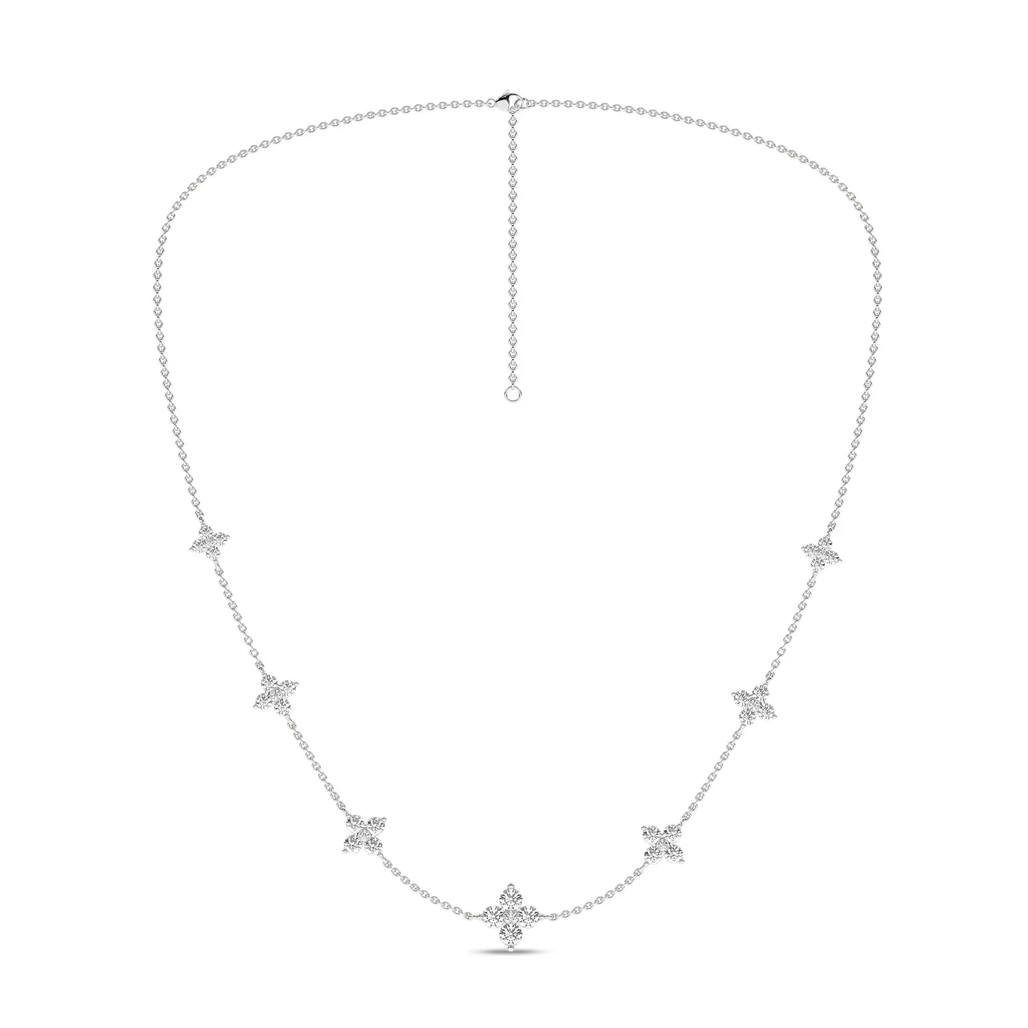 Revelation 14K Lab Grown Diamond Petals Station Necklace