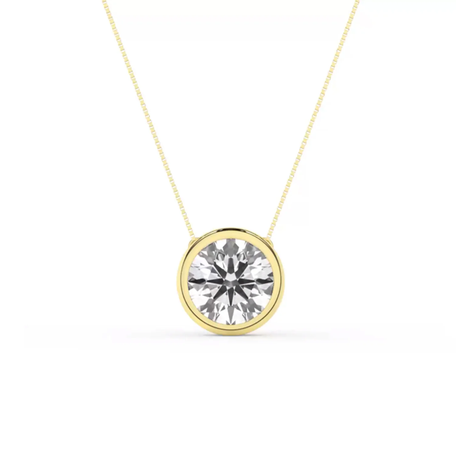 Revelation 14K Lab Grown Diamond Solitaire Bezel Pendant