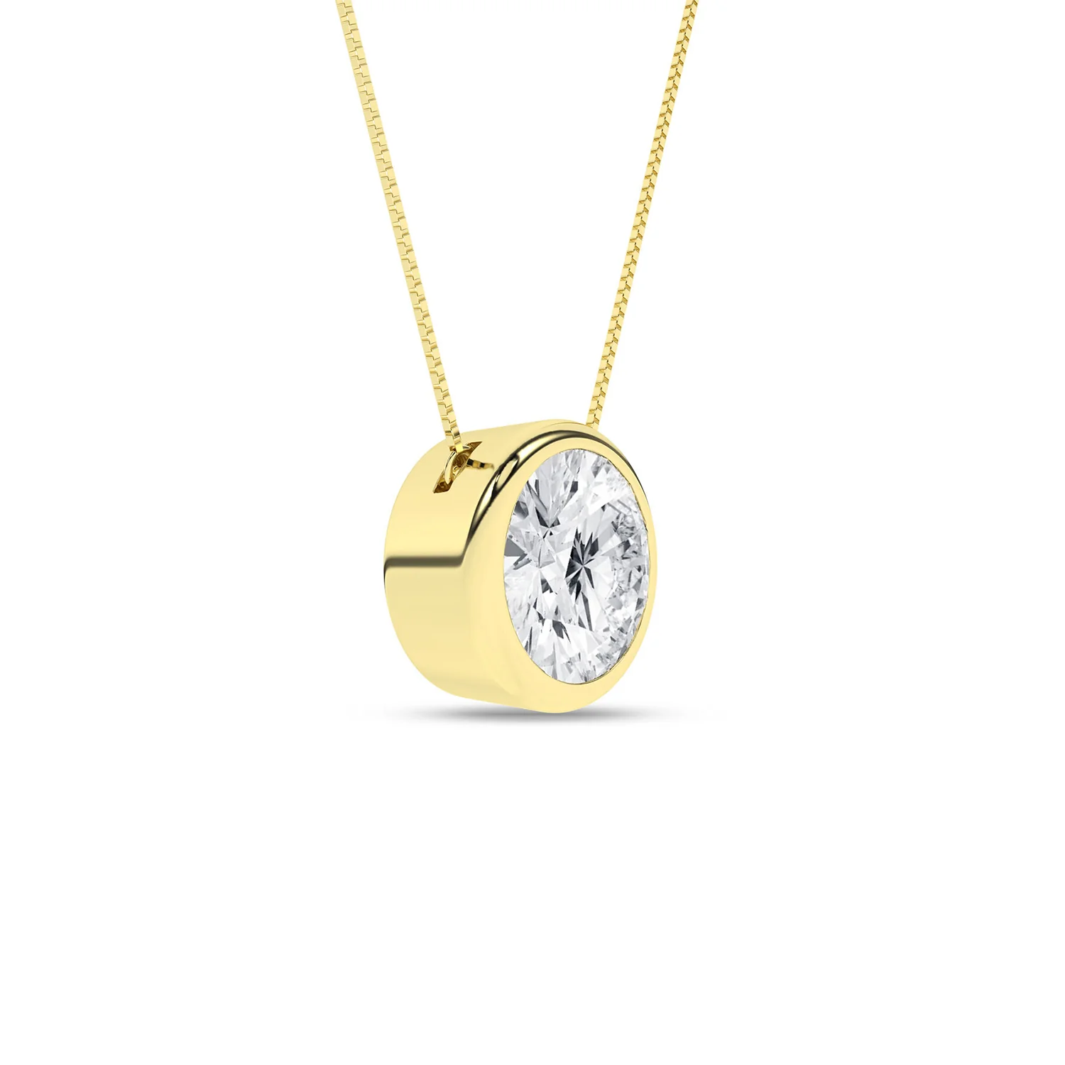 Revelation 14K Lab Grown Diamond Solitaire Bezel Pendant - Image 2
