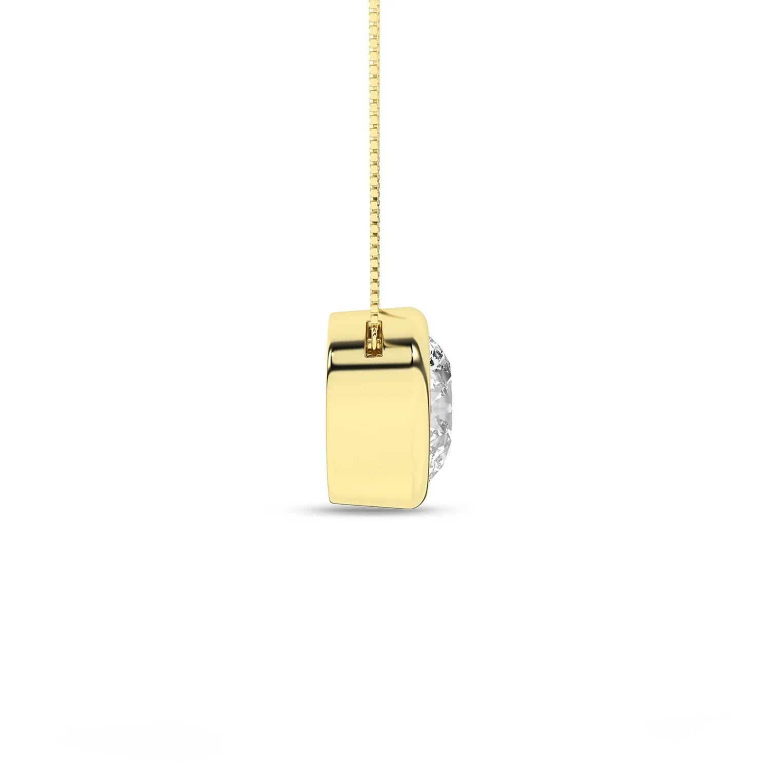 Revelation 14K Lab Grown Diamond Solitaire Bezel Pendant - Image 3