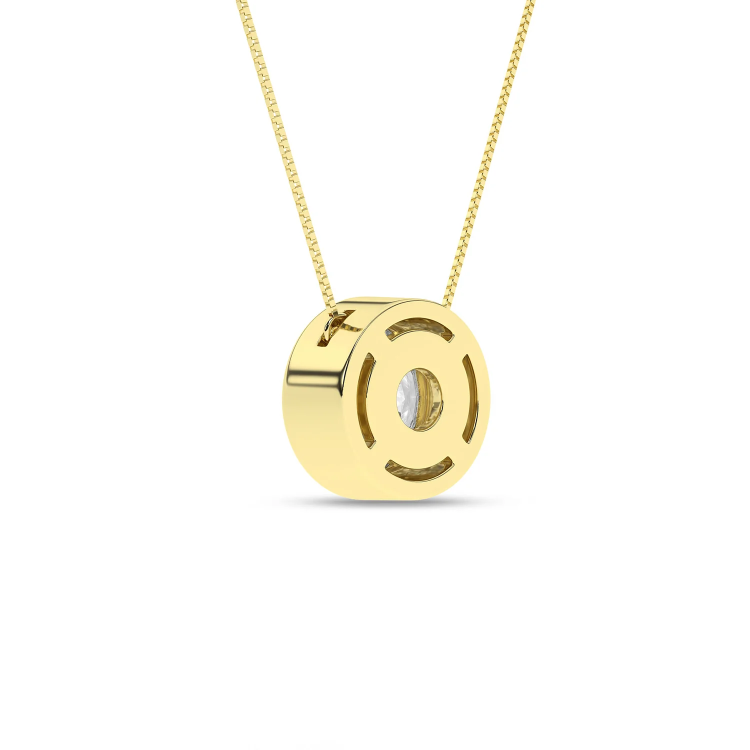 Revelation 14K Lab Grown Diamond Solitaire Bezel Pendant - Image 4