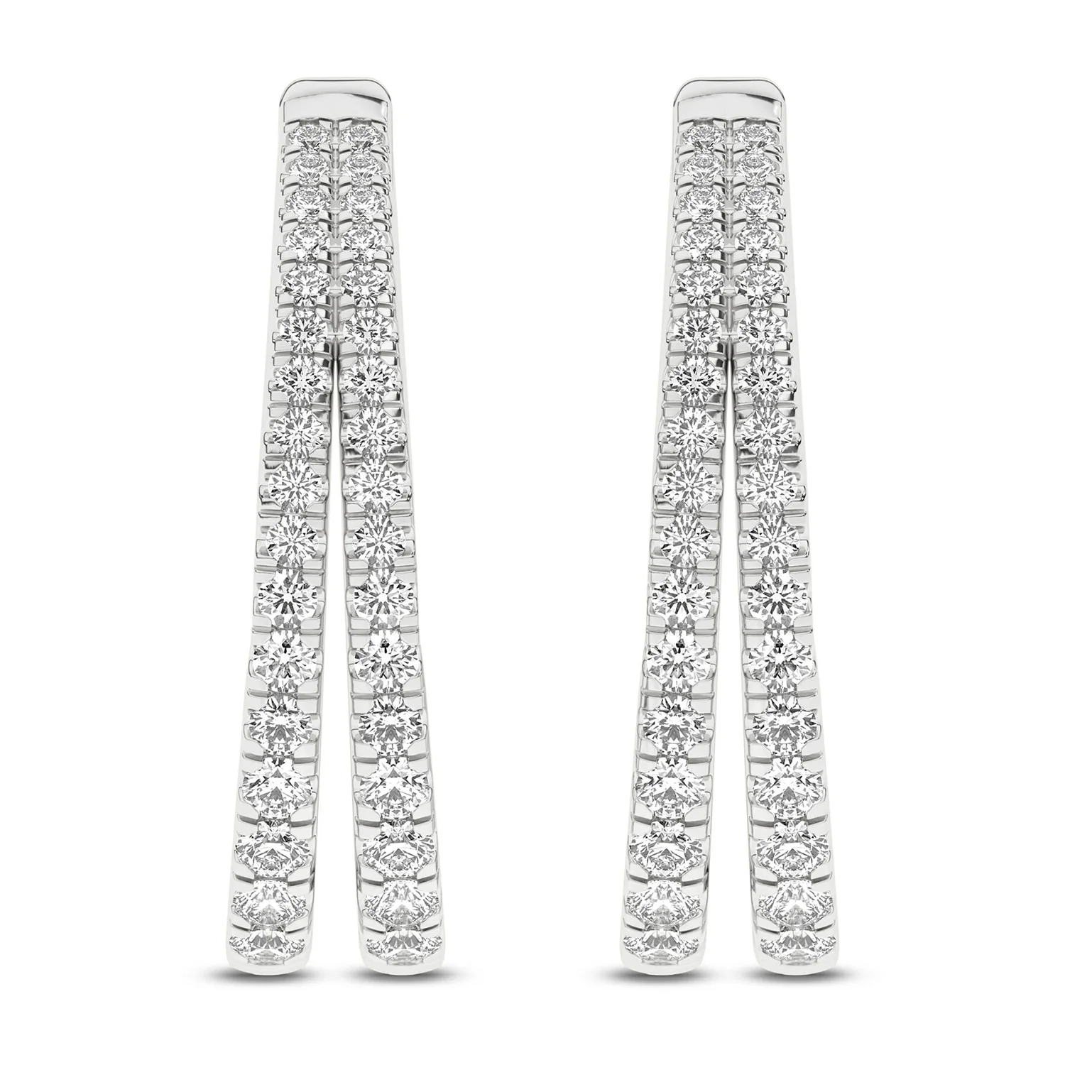 Revelation 14K Lab Grown Diamond Split Hoop Earrings - Image 2