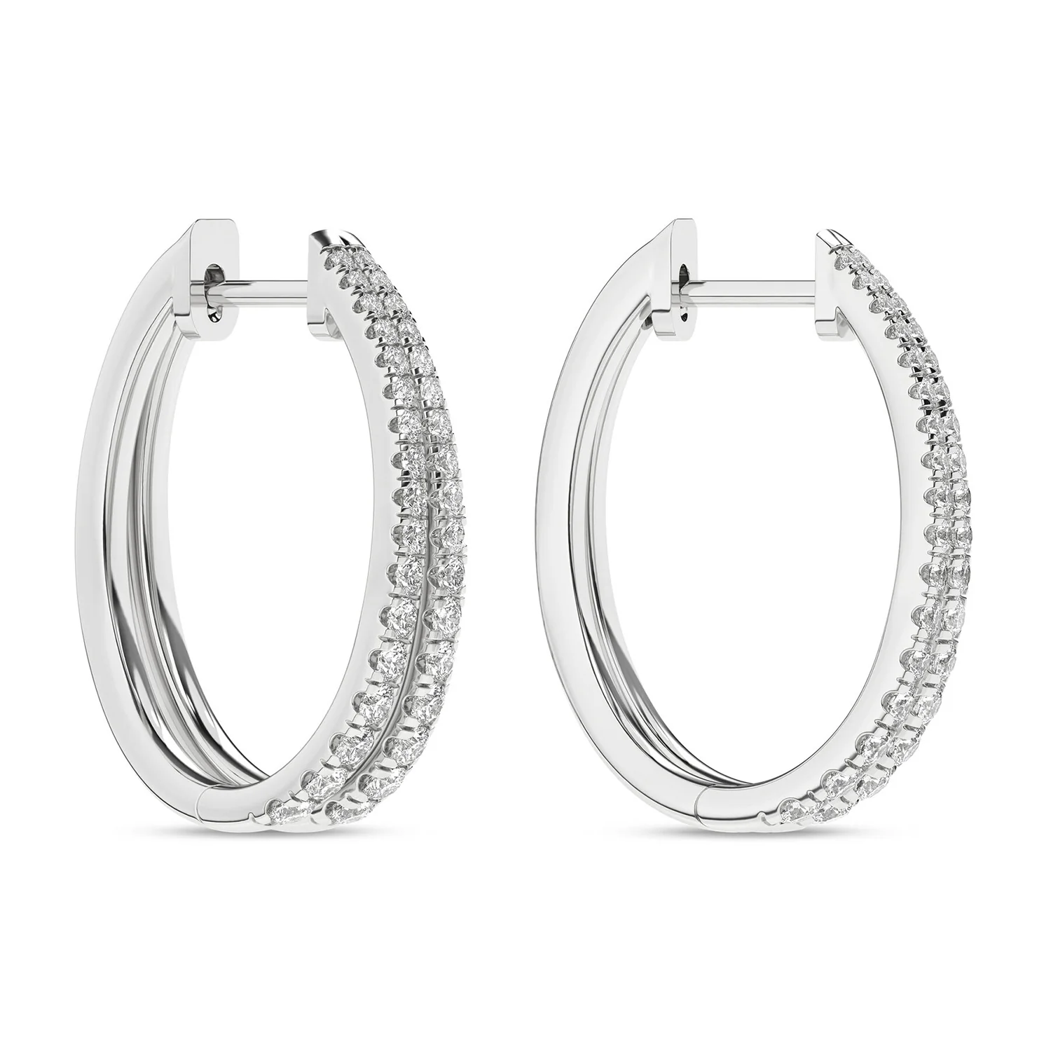 Revelation 14K Lab Grown Diamond Split Hoop Earrings - Image 3