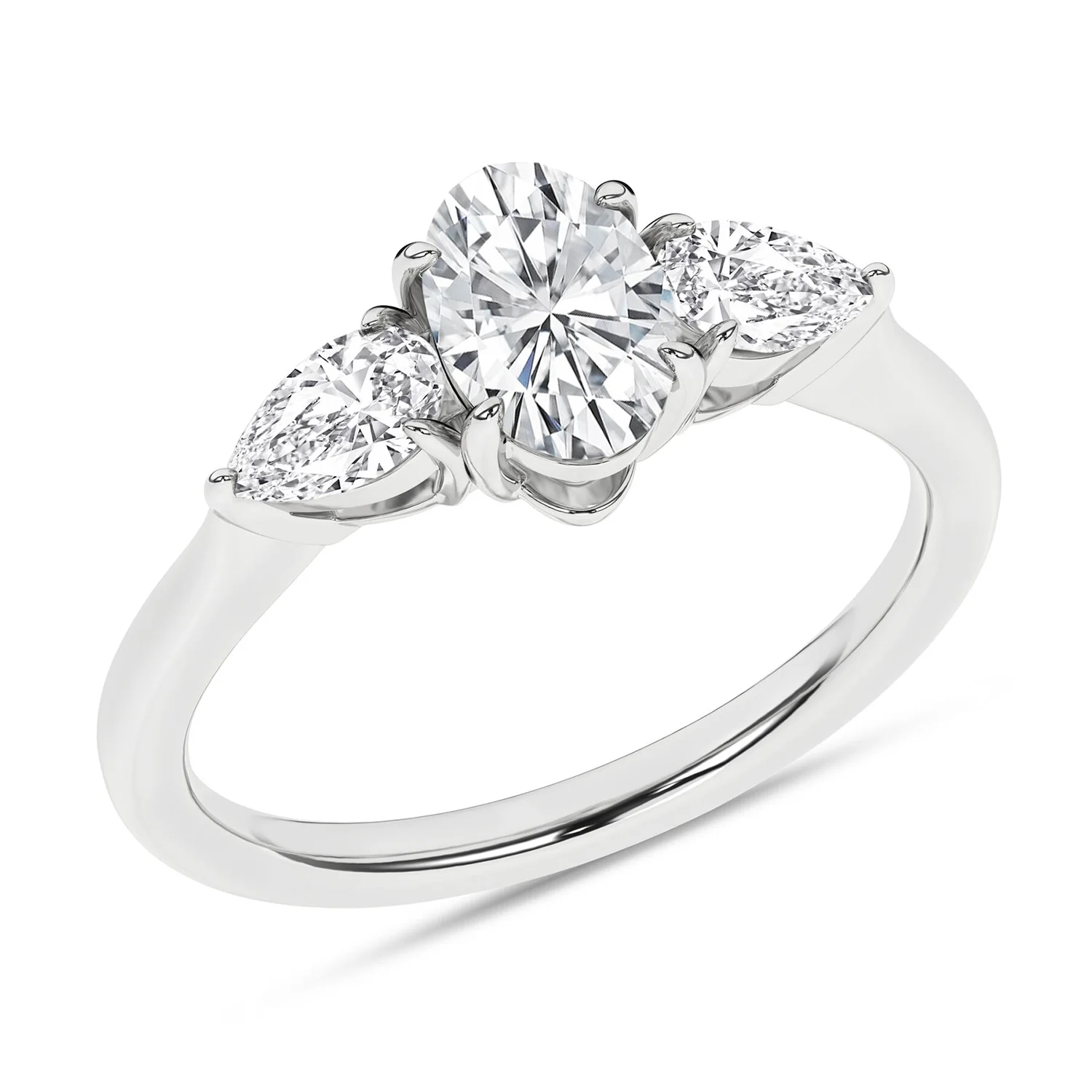 Revelation 14K Lab Grown Diamond Three Stone Ring - Image 2