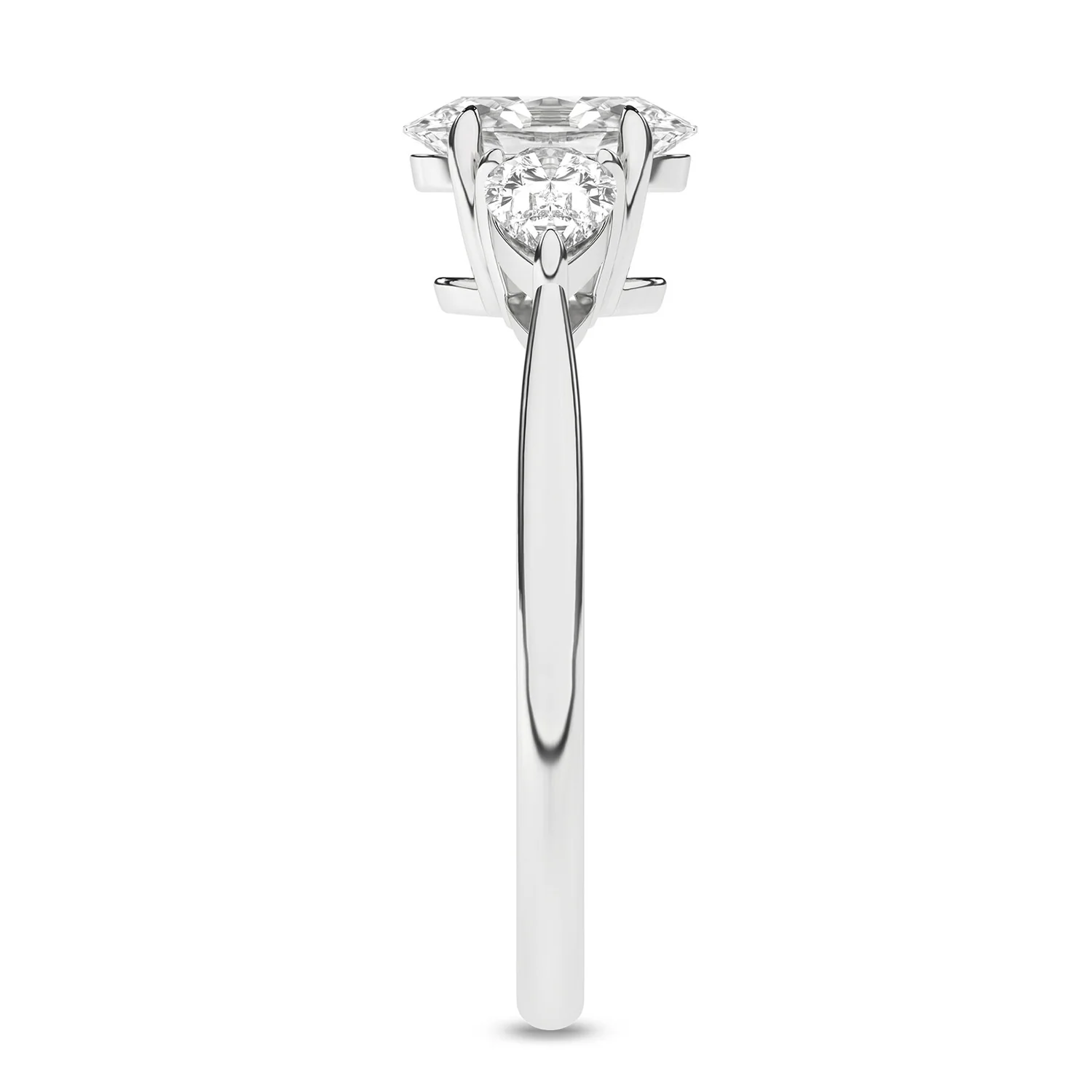 Revelation 14K Lab Grown Diamond Three Stone Ring - Image 3