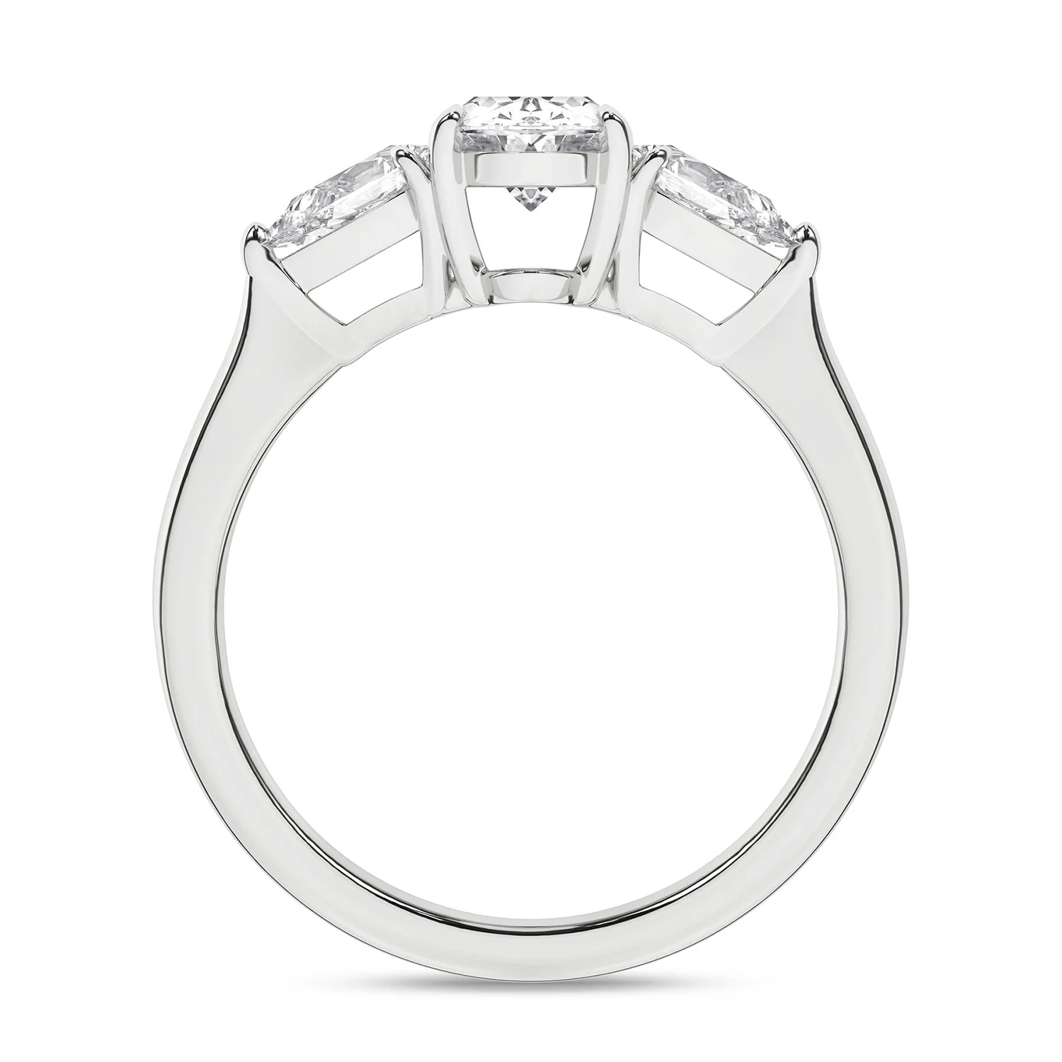 Revelation 14K Lab Grown Diamond Three Stone Ring - Image 4