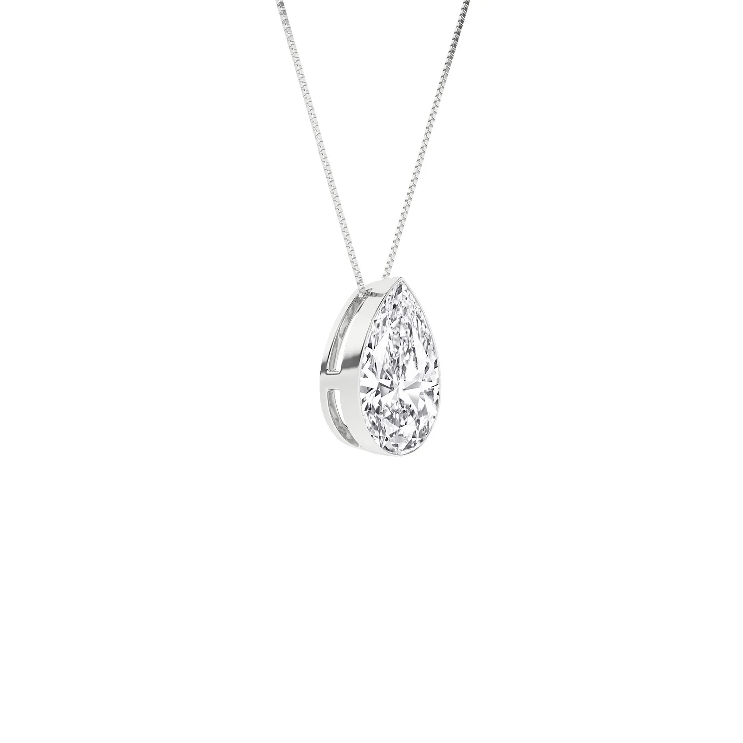Revelation 14K Lab Grown Solitaire Pendant with Chain - Image 2