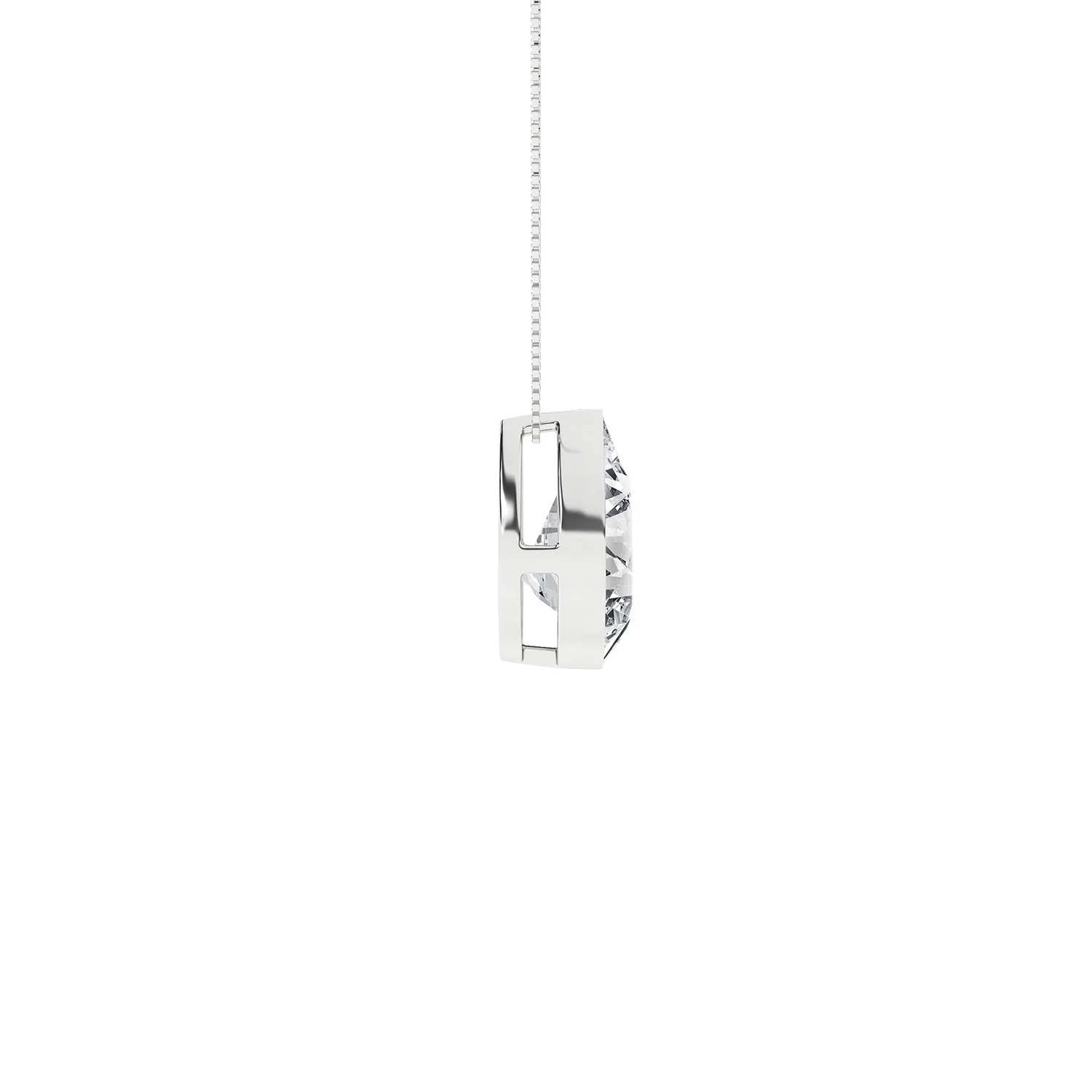 Revelation 14K Lab Grown Solitaire Pendant with Chain - Image 3