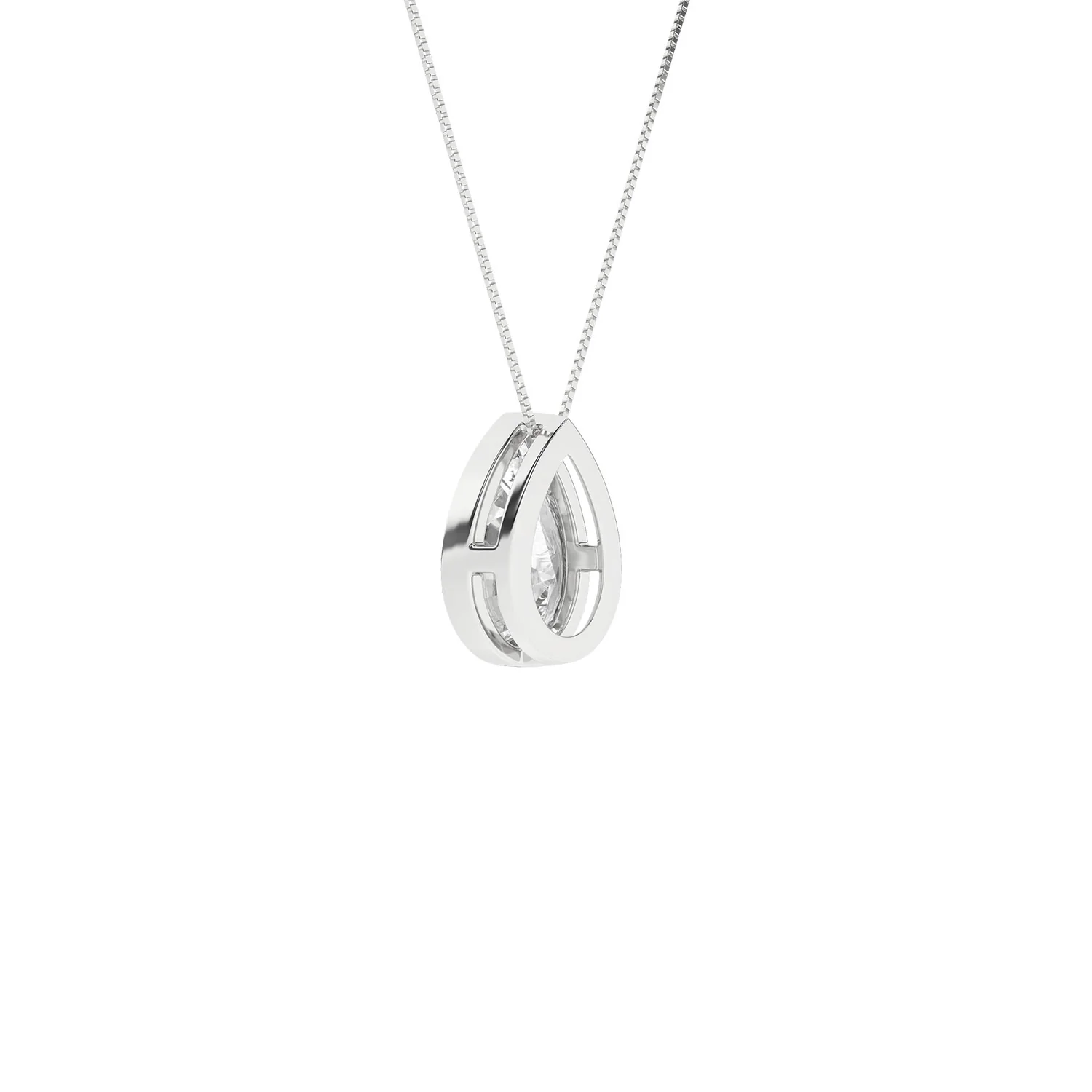 Revelation 14K Lab Grown Solitaire Pendant with Chain - Image 4