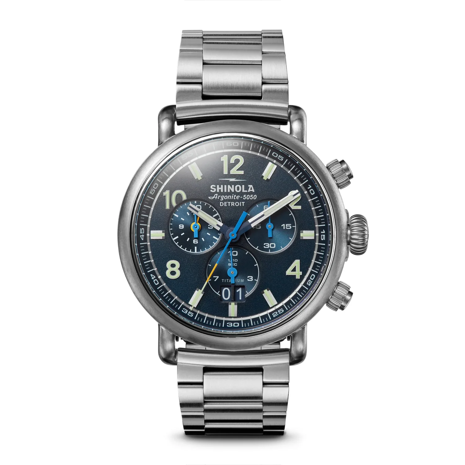 Shinola Runwell Chronograph West Wind Watch Gift Set with Additional Strap - 42mm