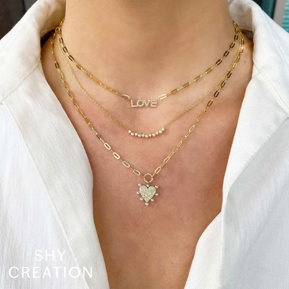 Shy Creation 14K Diamond and Cultured Pearl Necklace - Image 2