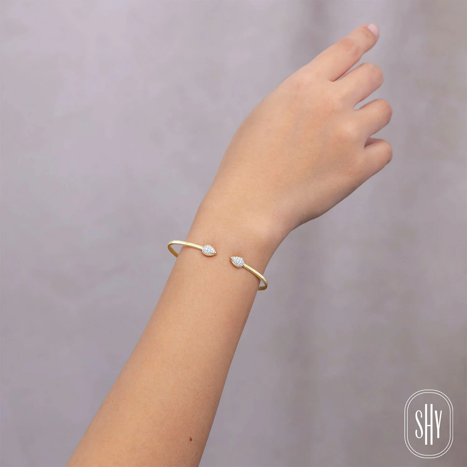 Shy Creation 14K Diamond Bangle - Image 3