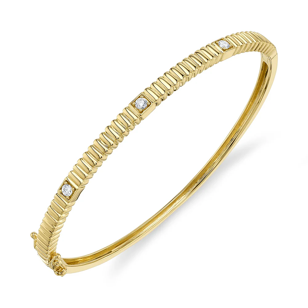 Shy Creation 14K Diamond Bangle Bracelet - Image 2