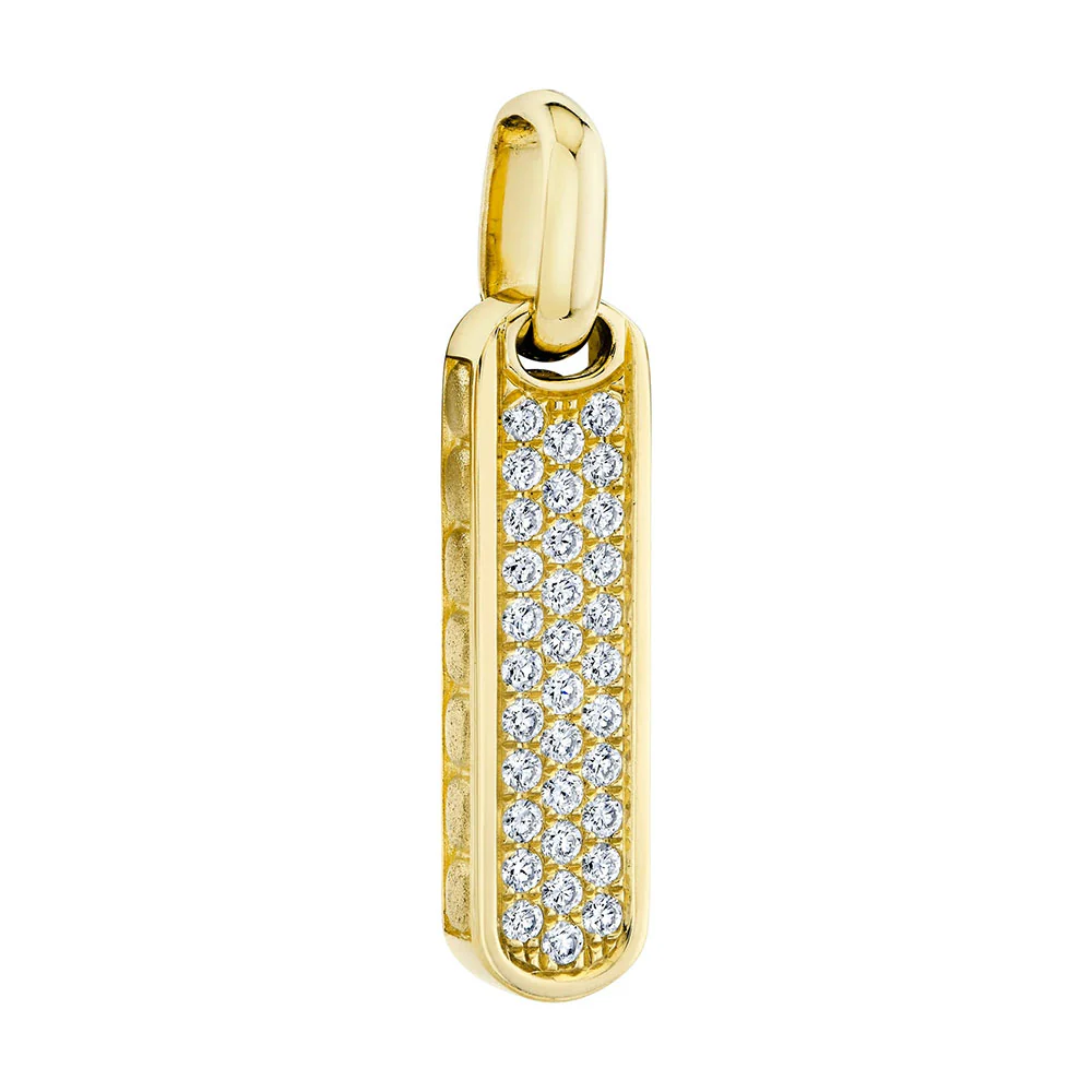 Shy Creation 14K Diamond Bar Dog Tag Pendant - Image 3