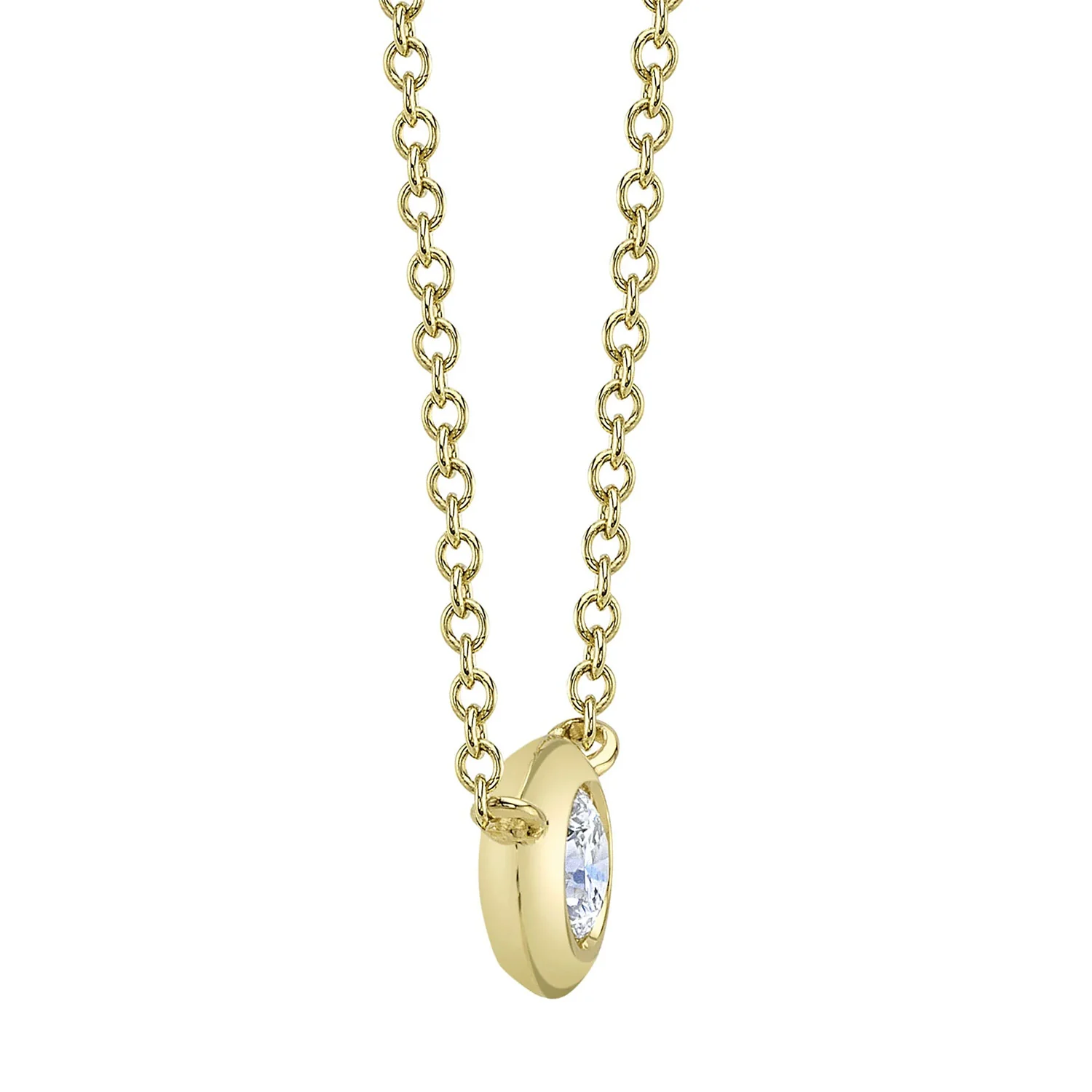 Shy Creation 14K Diamond Bezel Necklace - Image 2