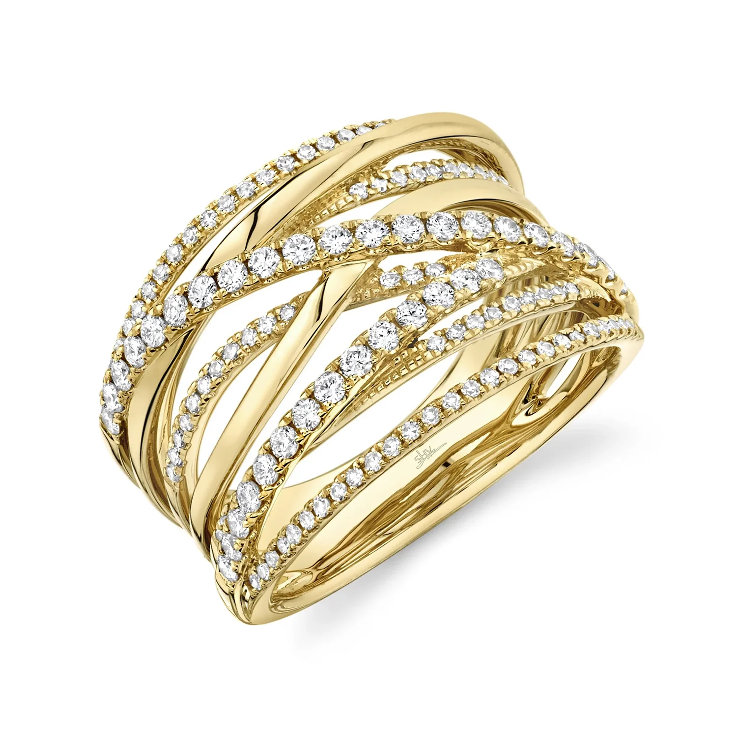 Shy Creation 14K Diamond Bridge Ring