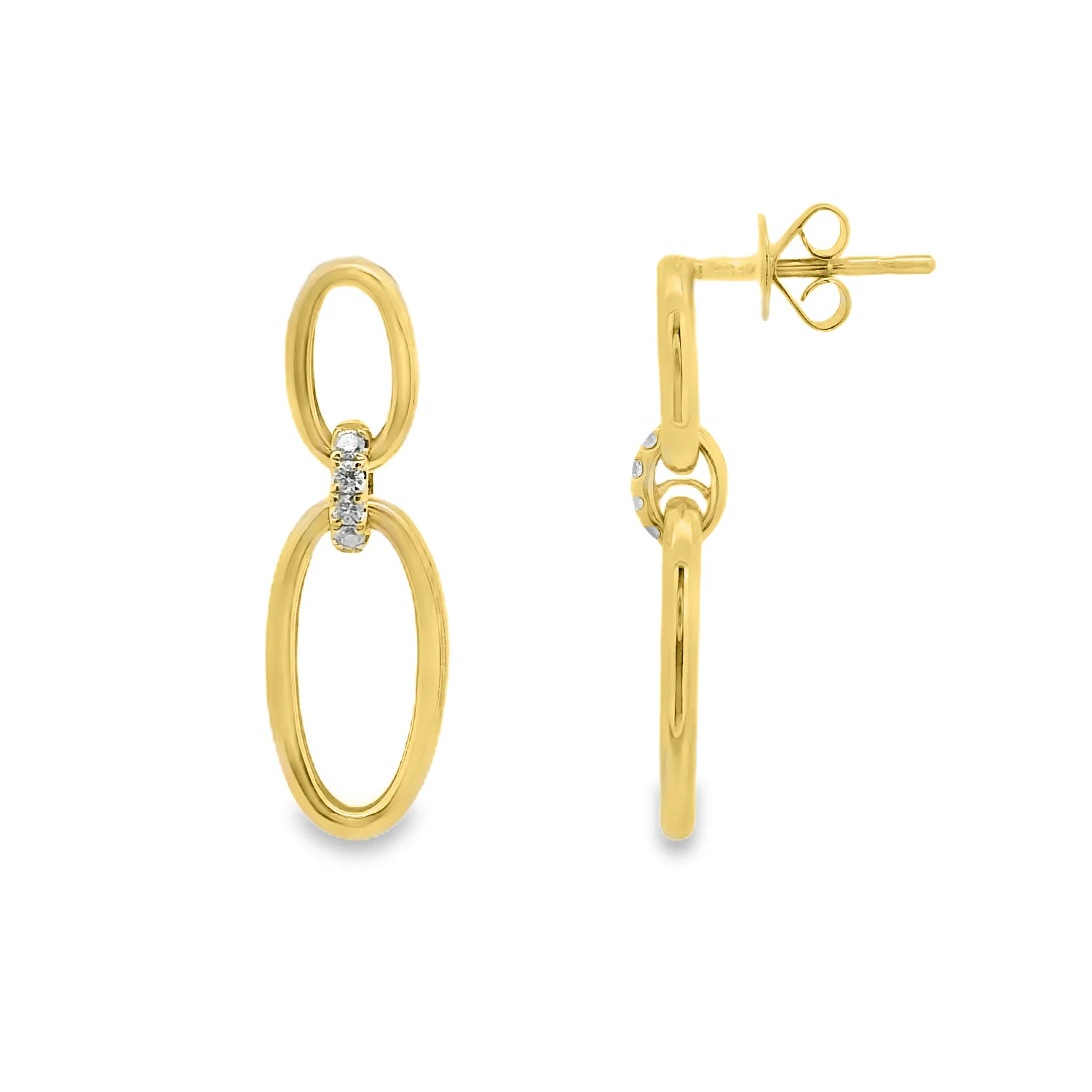 Shy Creation 14K Diamond Drop Earrings - Image 2
