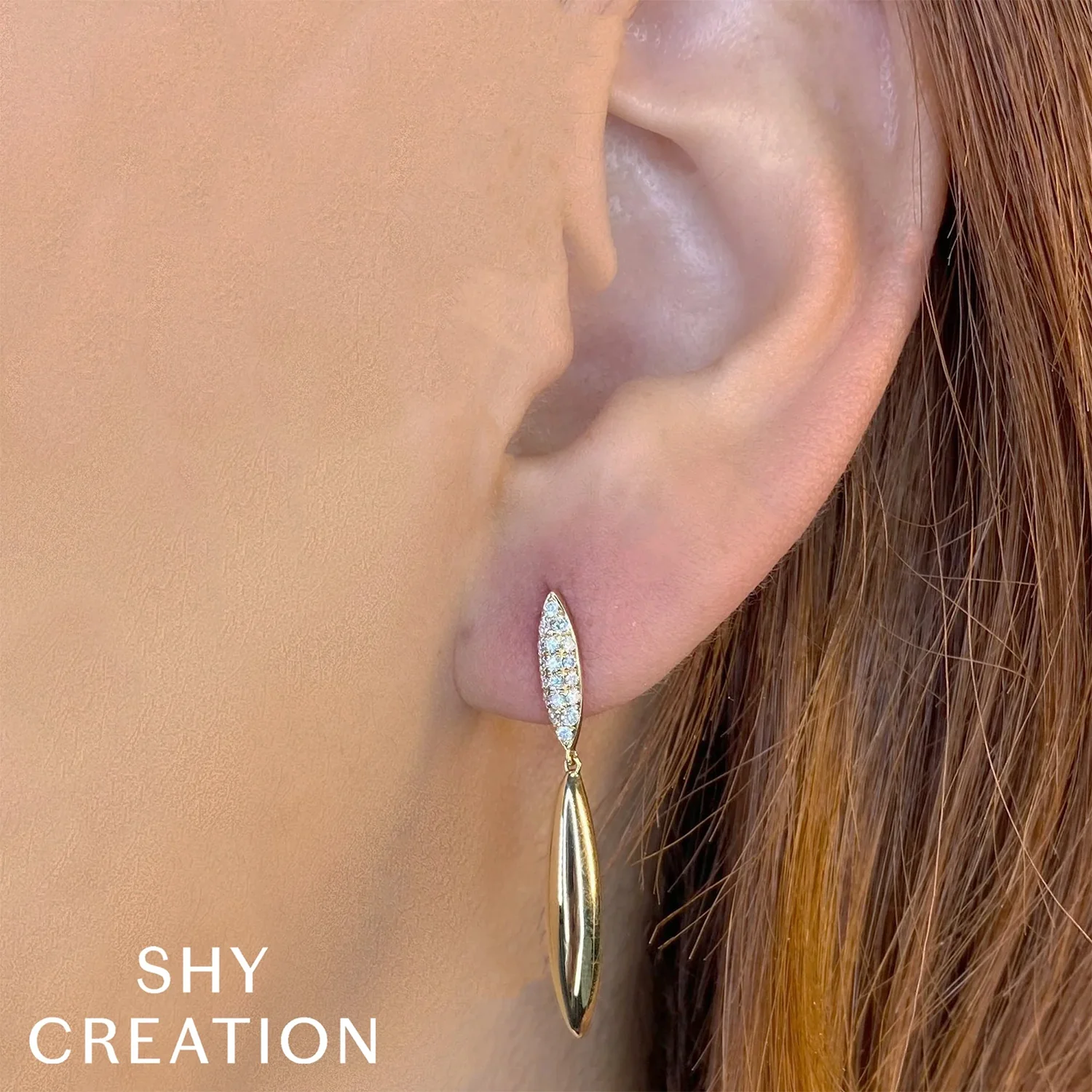 Shy Creation 14K Diamond Earrings - Image 2
