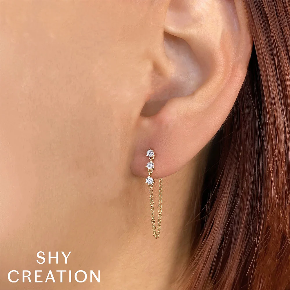 Shy Creation 14K Diamond Earrings - Image 2