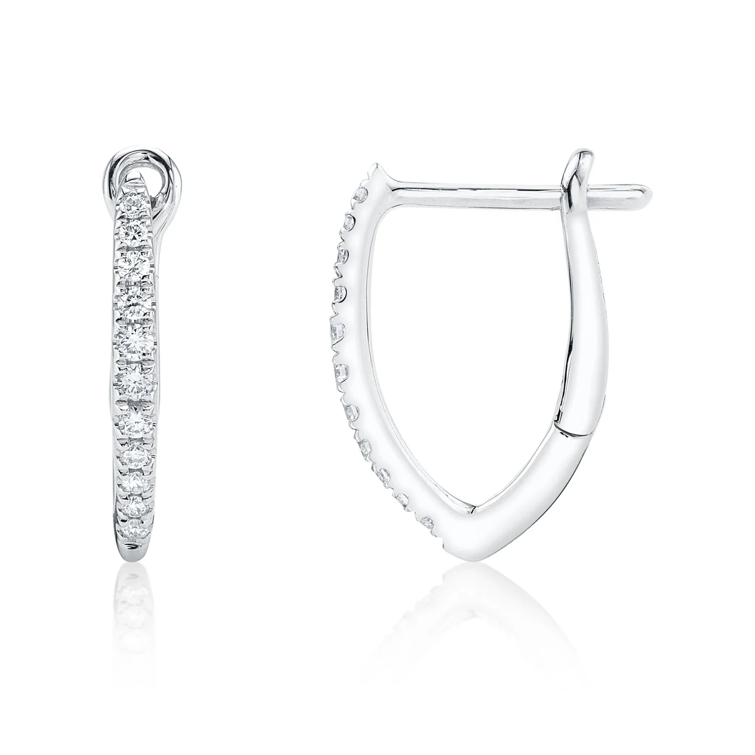 Shy Creation 14K Diamond Hoop Earrings - Image 2