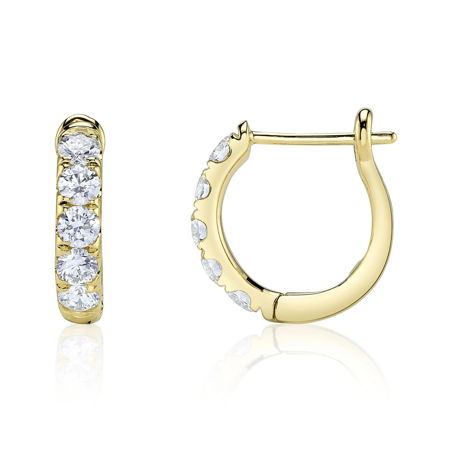 Shy Creation 14K Diamond Huggie Earrings - Image 2