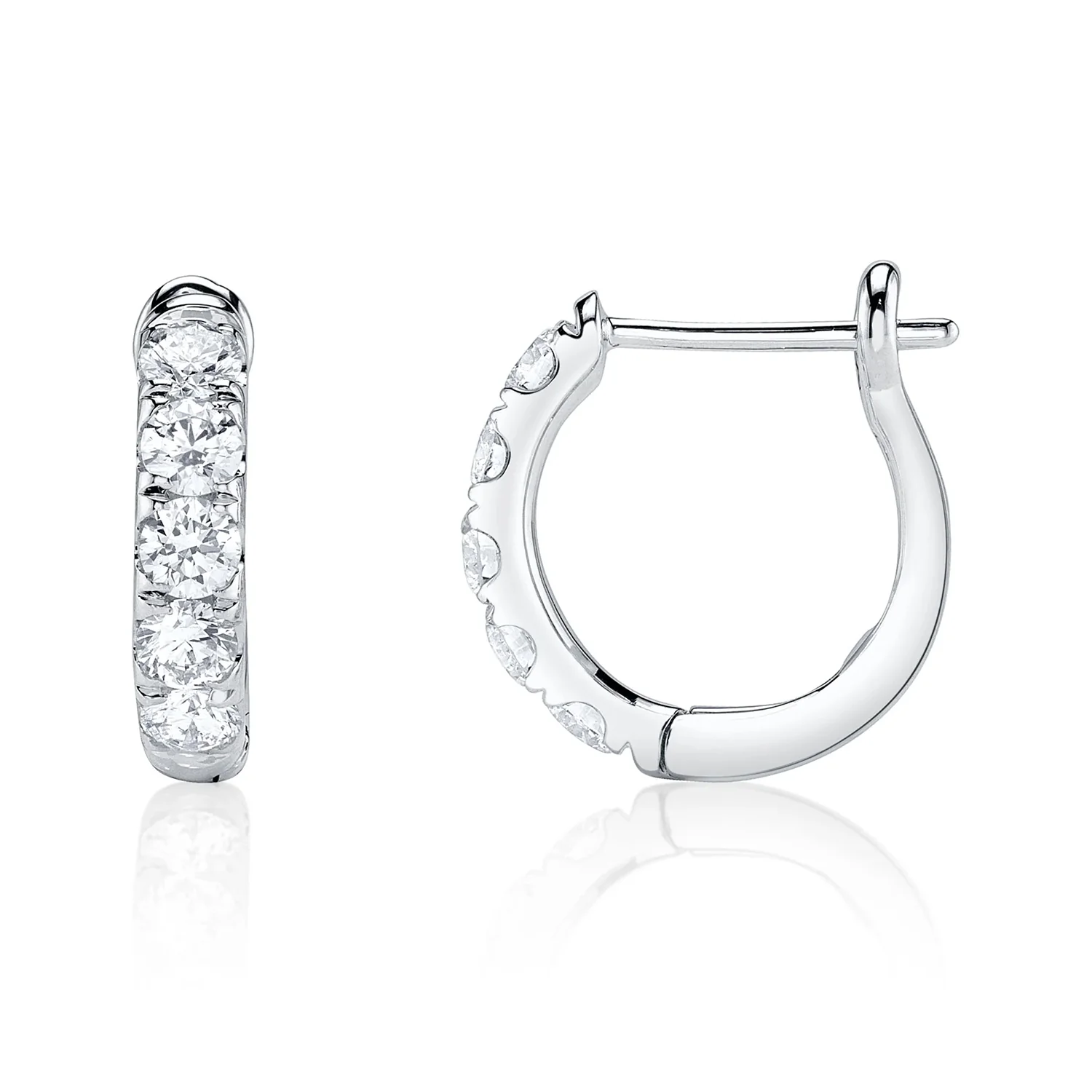 Shy Creation 14K Diamond Huggie Earrings - Image 2