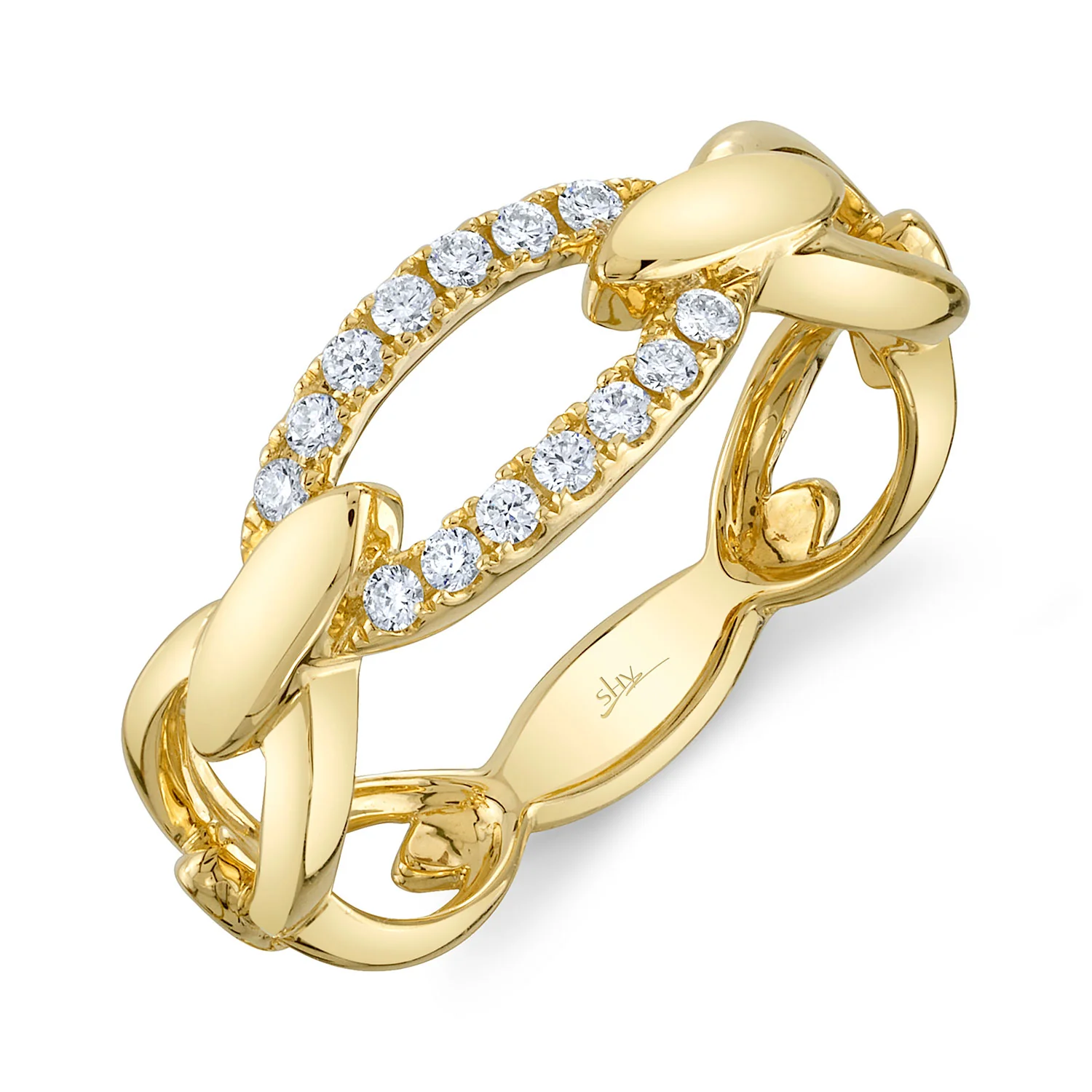 Shy Creation 14K Diamond Link Ring