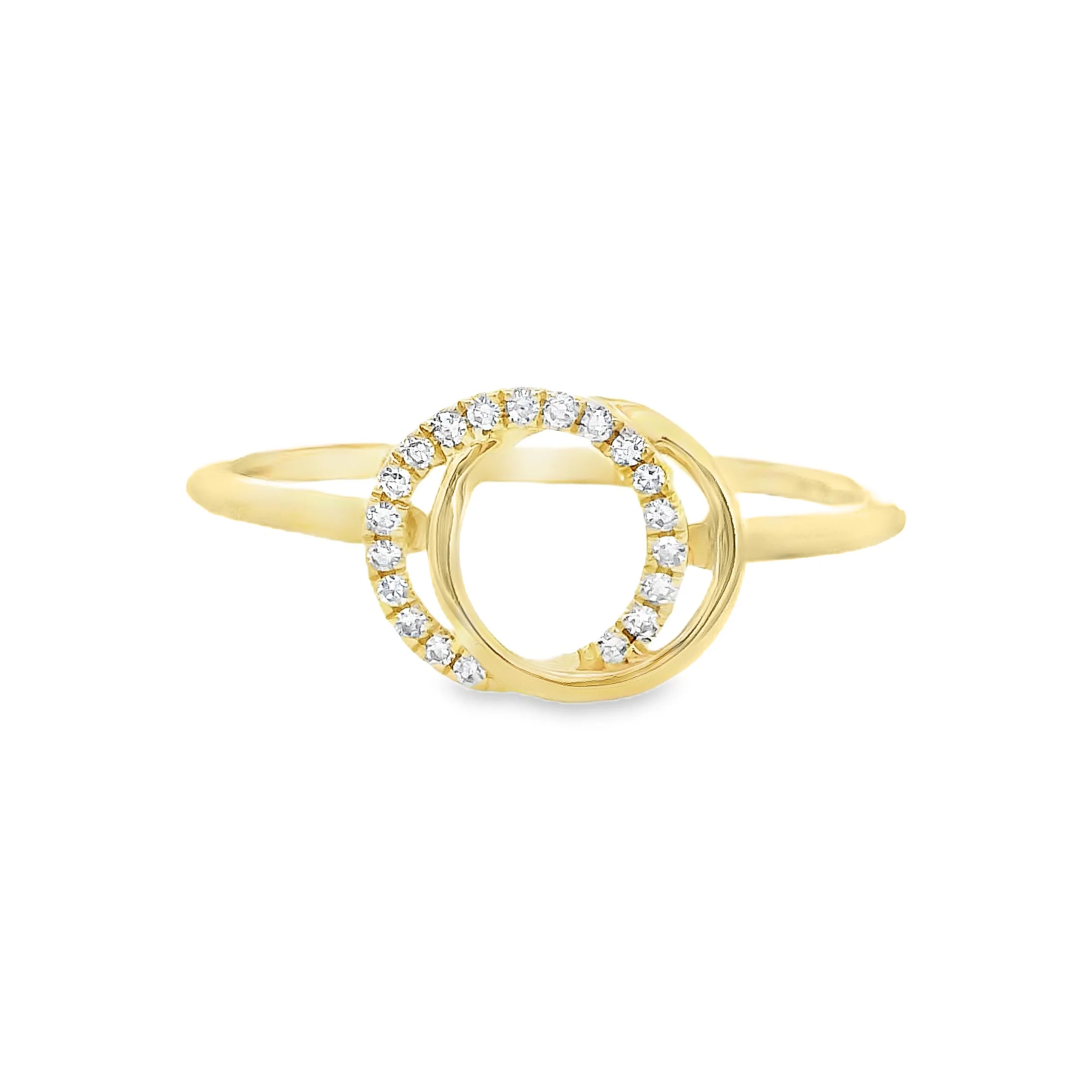 Shy Creation 14K Diamond Love Knot Circle Ring - Image 2