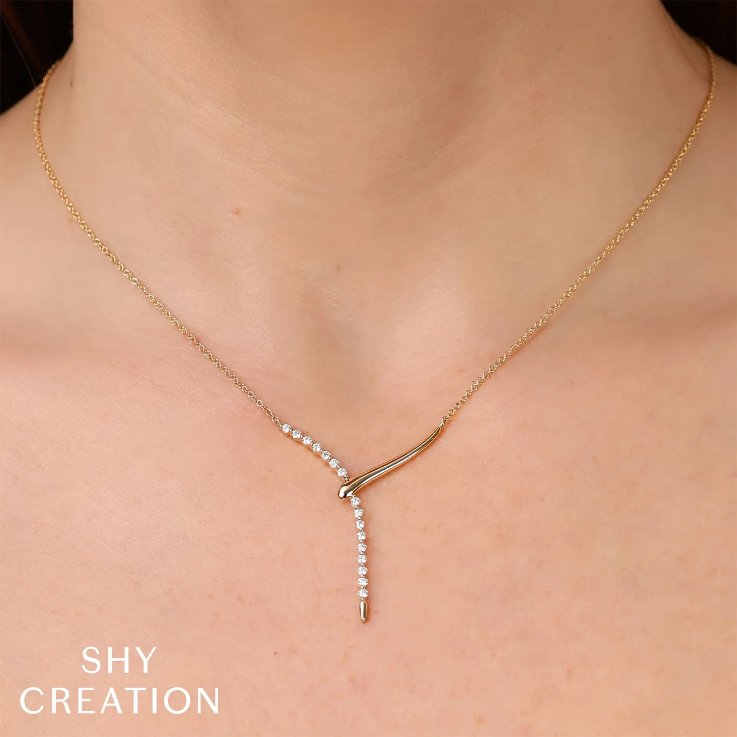 Shy Creation 14K Diamond Necklace - Image 2