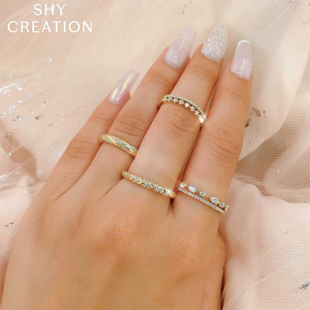 Shy Creation 14K Diamond Pear Ring - Image 2