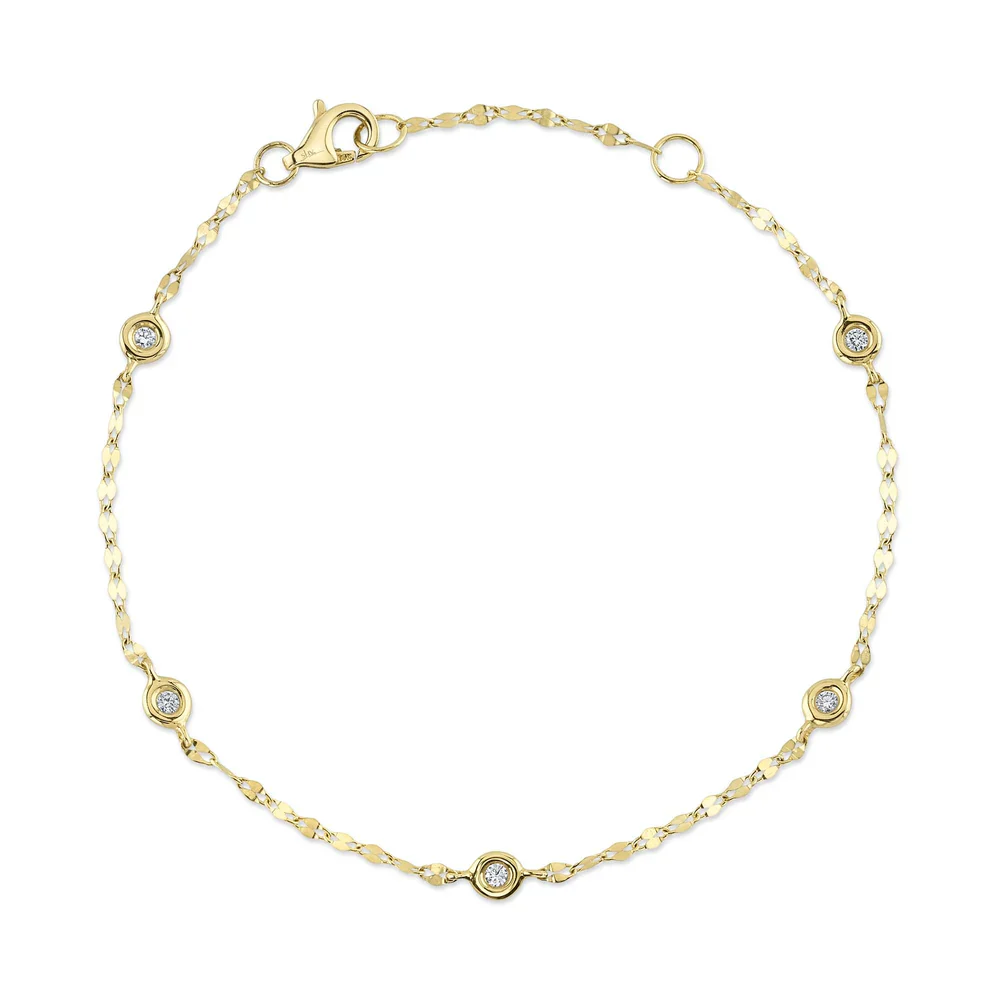 Shy Creation 14K Diamonds by the Yard Bracelet
