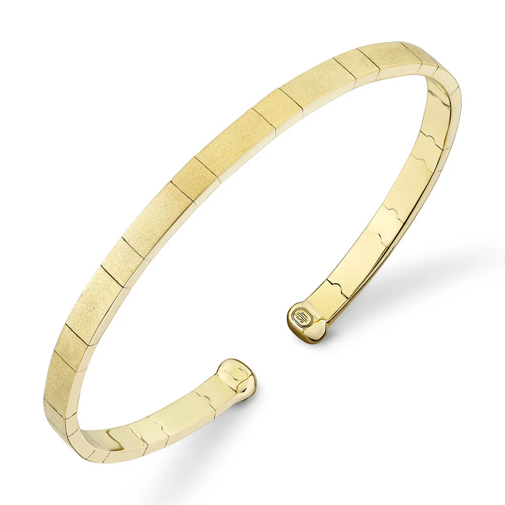 Shy Creation 14K Matte Cuff Bracelet - Image 2