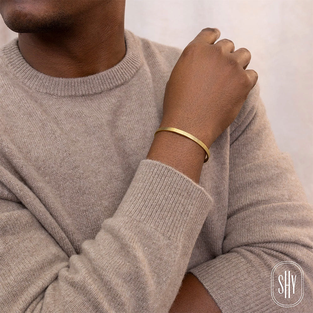 Shy Creation 14K Matte Cuff Bracelet - Image 4