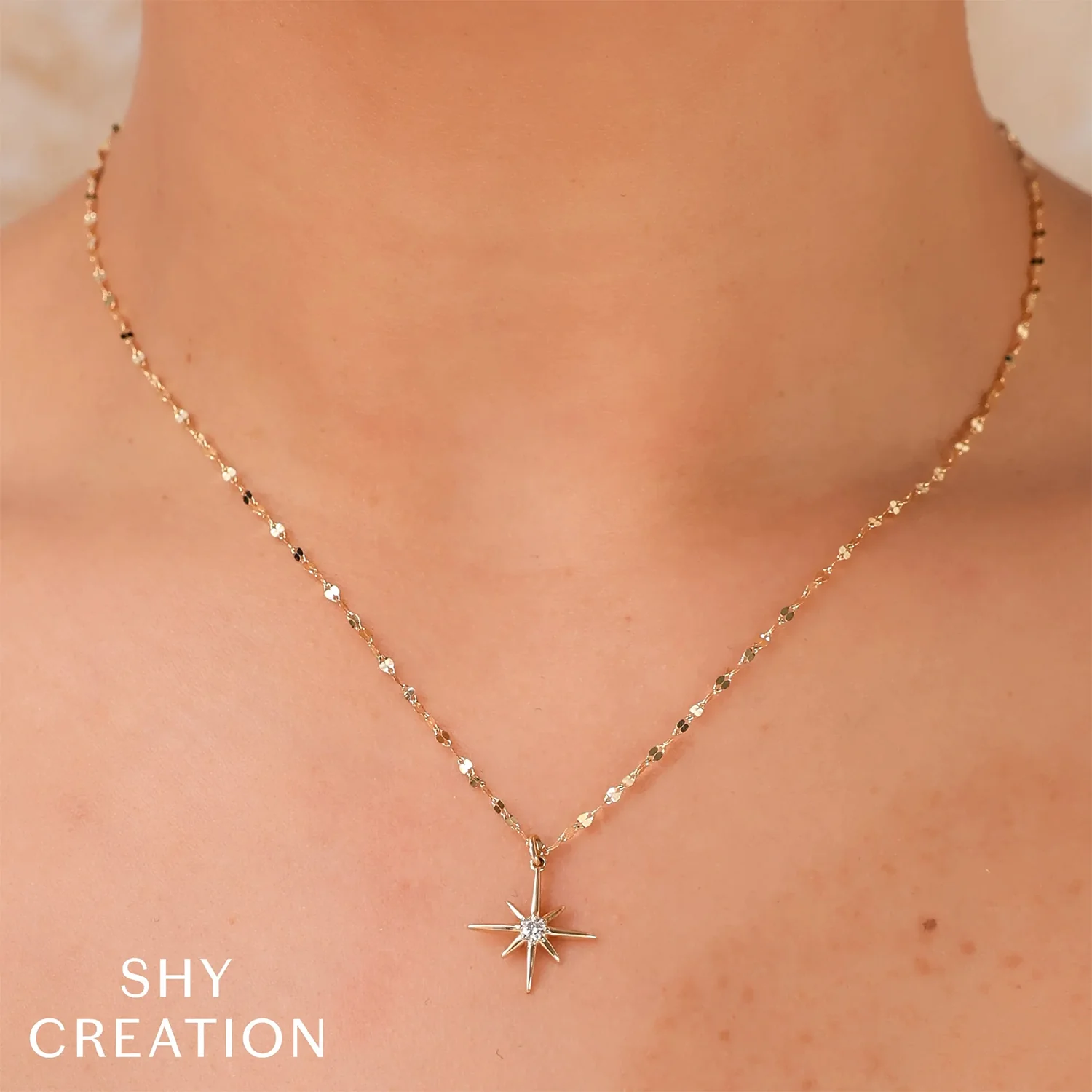 Shy Creation 14K North Star Diamond Necklace - Image 2