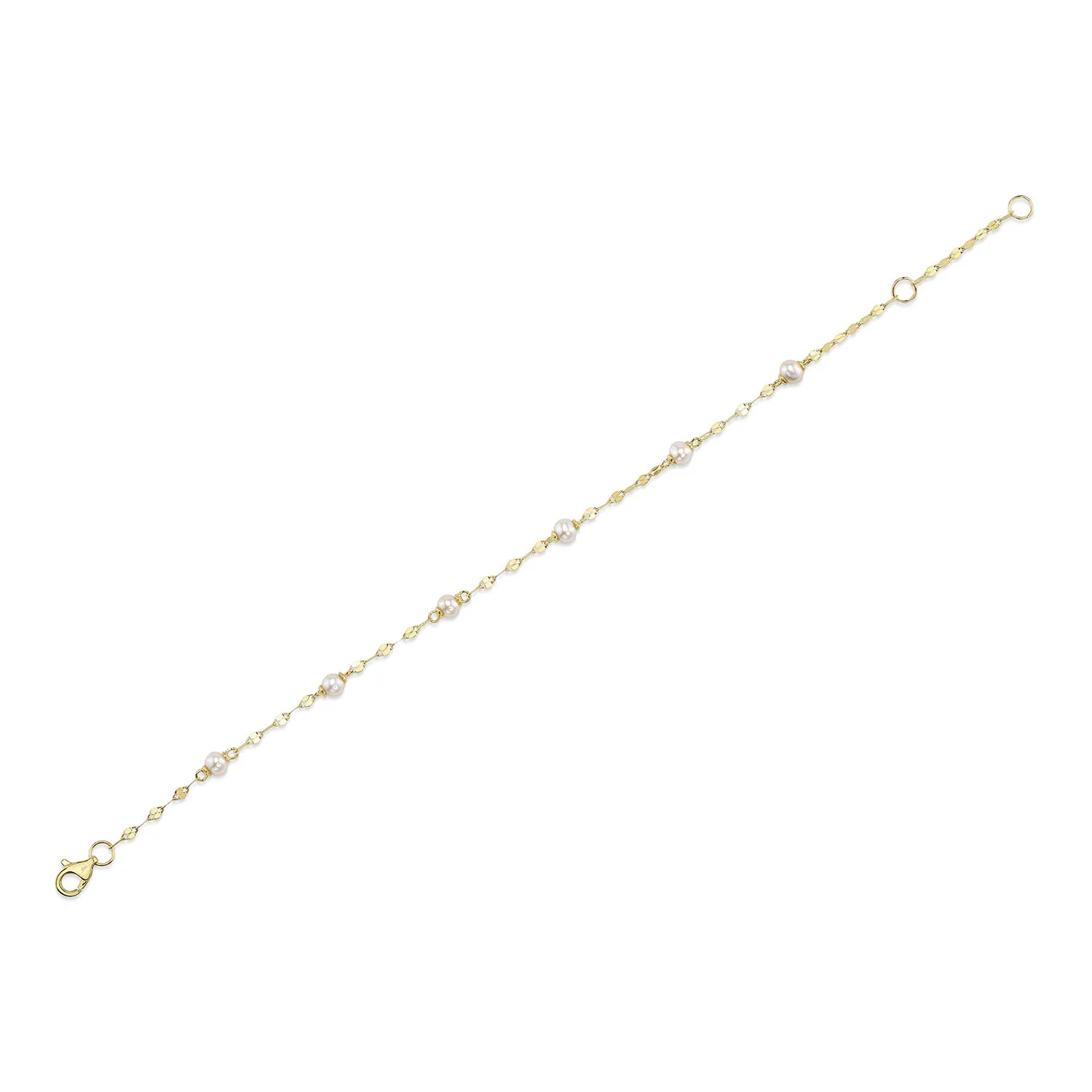 Shy Creation 14K Pearl Sparkle Chain Bracelet - Image 2