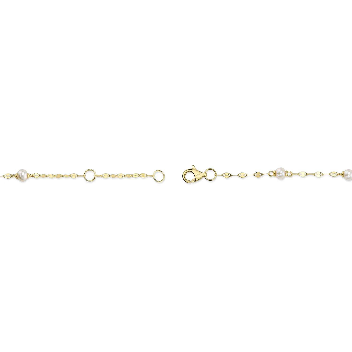 Shy Creation 14K Pearl Sparkle Chain Bracelet - Image 3