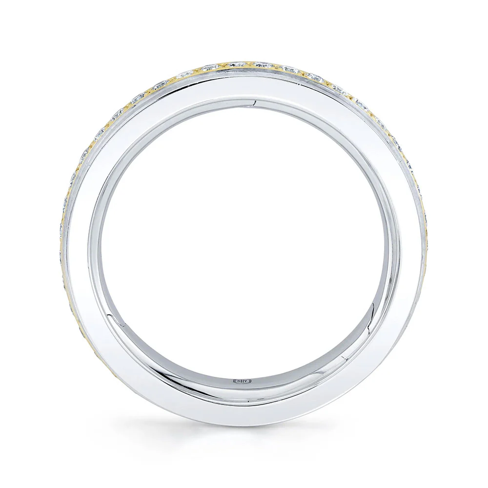 Shy Creation 14K Two-Tone Matte Omnifit Diamond Band - Image 3