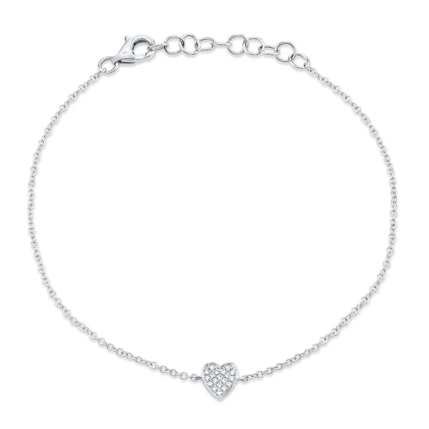 Shy Creation 14K Diamond Pave Heart Bracelet