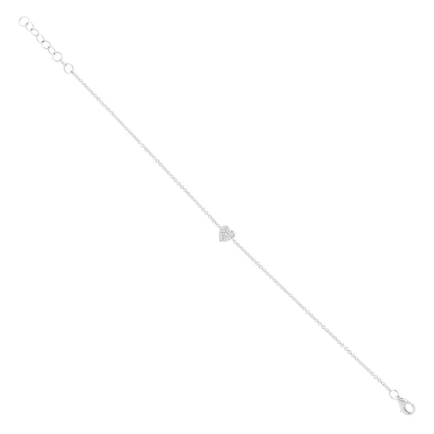 Shy Creation 14K Diamond Pave Heart Bracelet - Image 3